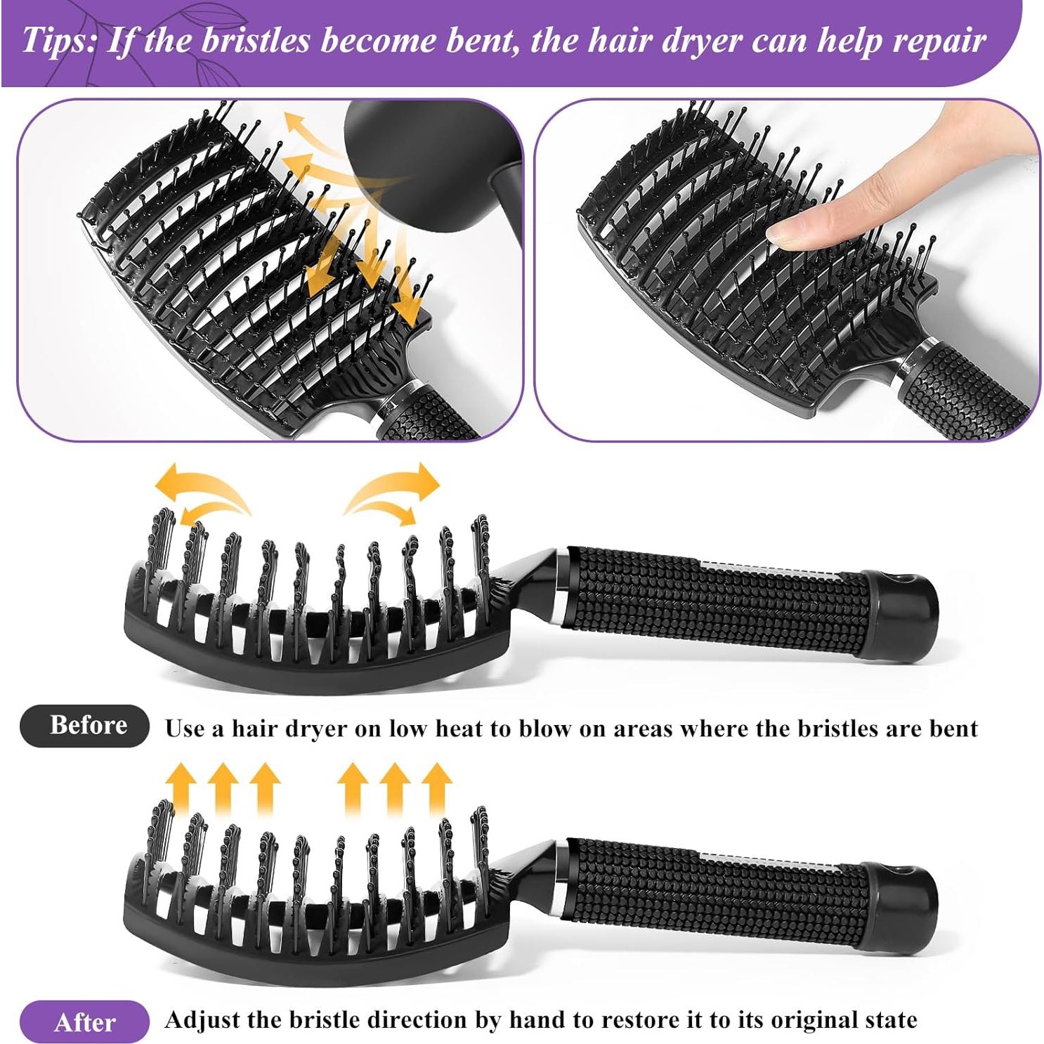 Cepillo Desenredante Suroseate Curvado Ventilado - Sin Dolor