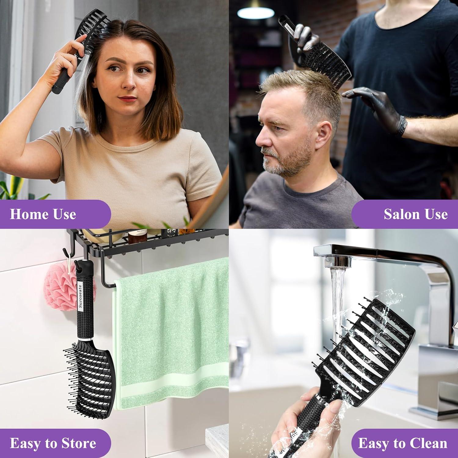 Cepillo Desenredante Suroseate Curvado Ventilado - Sin Dolor