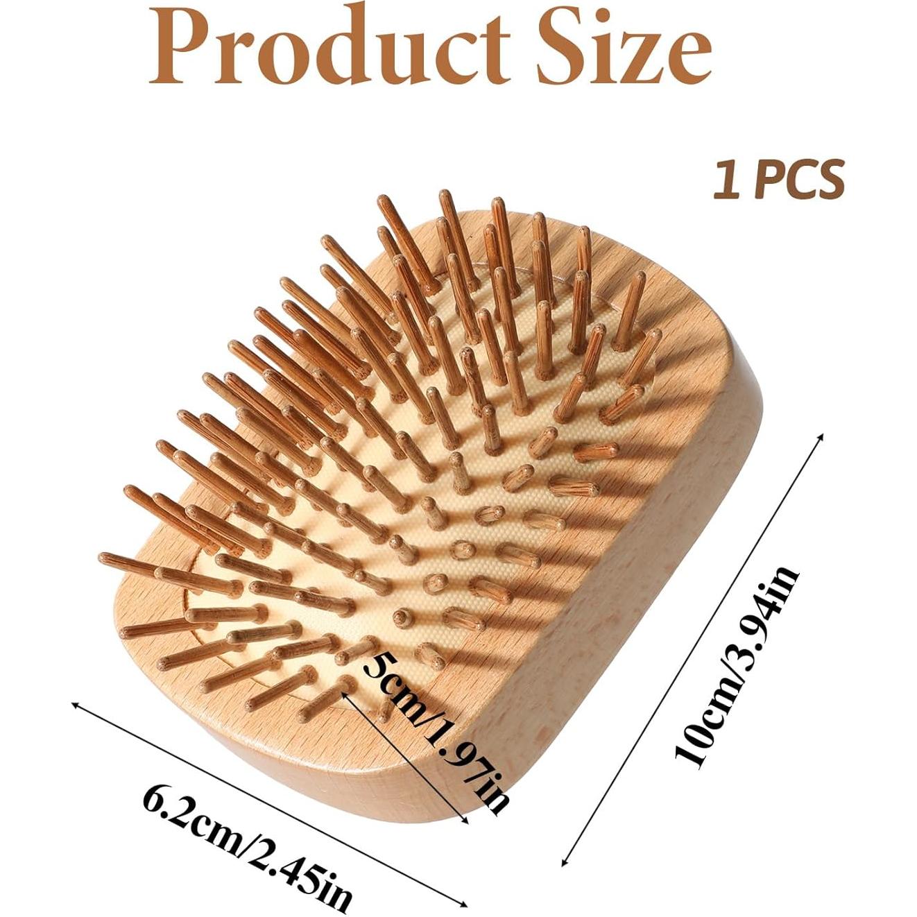 Cepillo de Pelo de Bambú Sliverdew Mini Masajeador 10x6.2cm