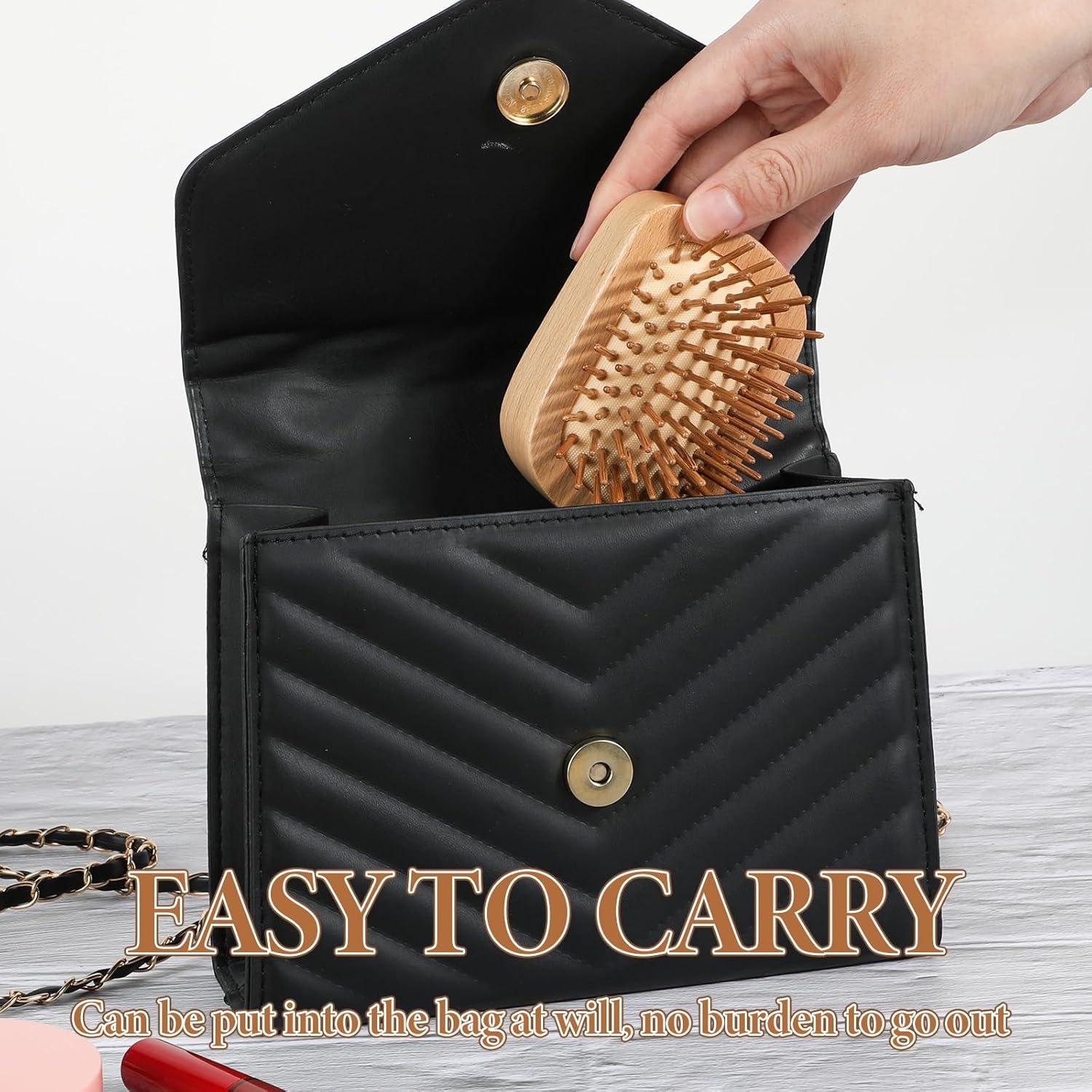 Cepillo de Pelo de Bambú Sliverdew Mini Masajeador 10x6.2cm