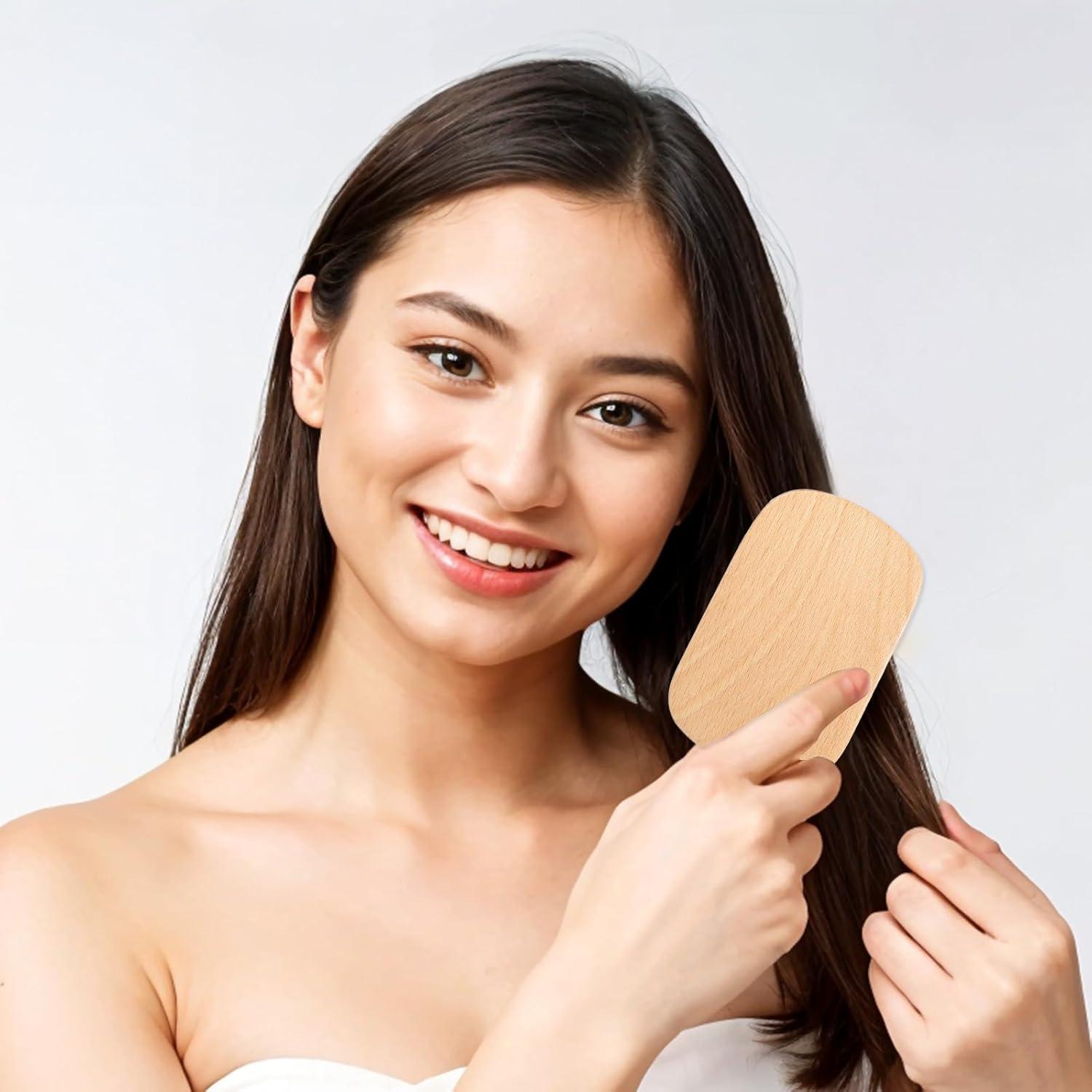 Cepillo de Pelo de Bambú Sliverdew Mini Masajeador 10x6.2cm