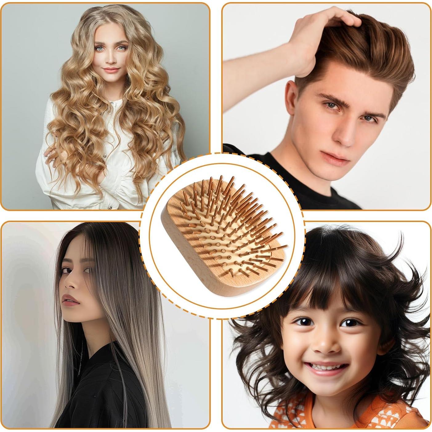 Cepillo de Pelo de Bambú Sliverdew Mini Masajeador 10x6.2cm