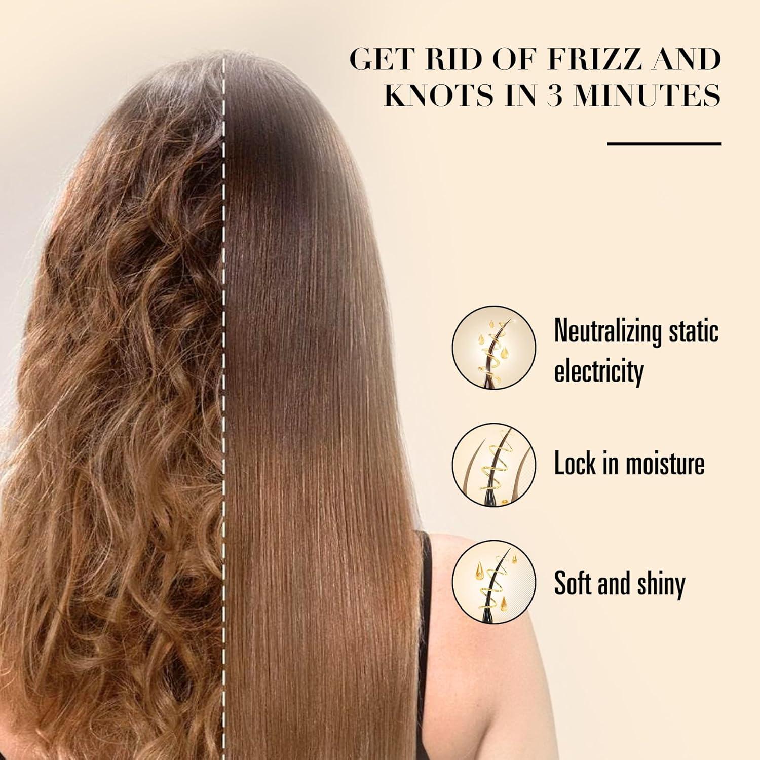 Cepillo de Pelo de Bambú GAVIVOL Antifrizz y Desenredante