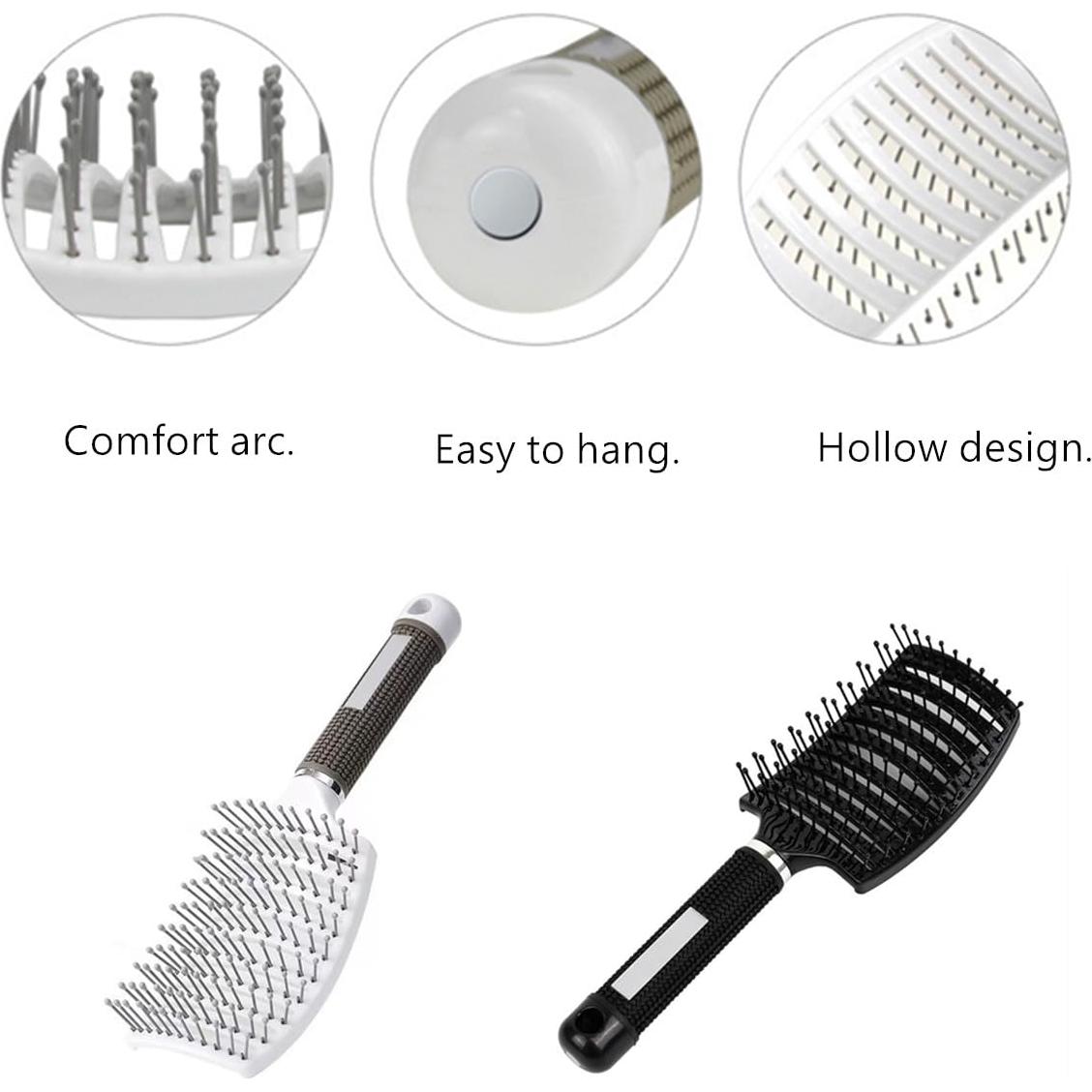 Cepillo de Pelo Curvado AISIBO 26cm 2PCS Anti Frizz Negro/Blanco