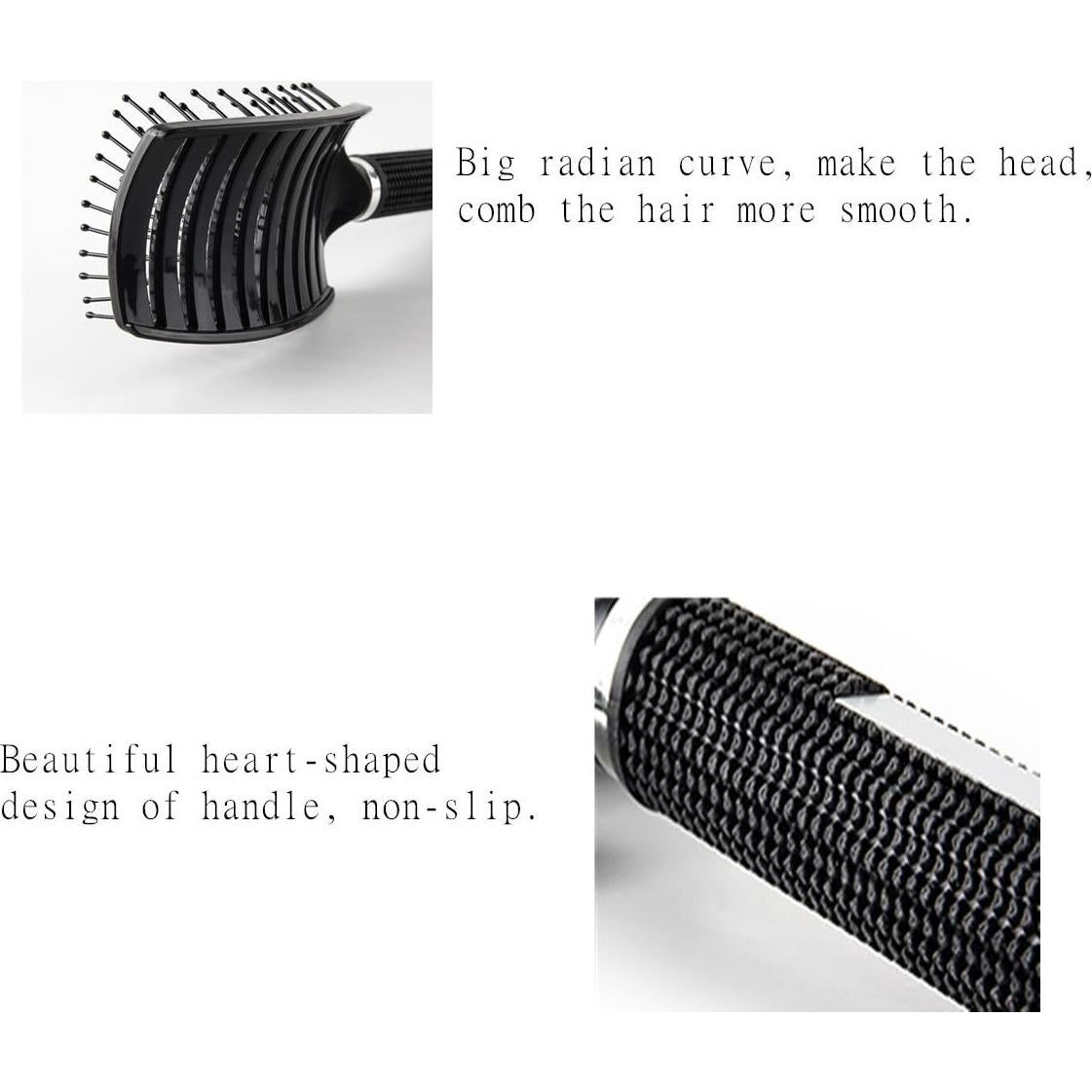 Cepillo de Pelo Curvado AISIBO 26cm 2PCS Anti Frizz Negro/Blanco