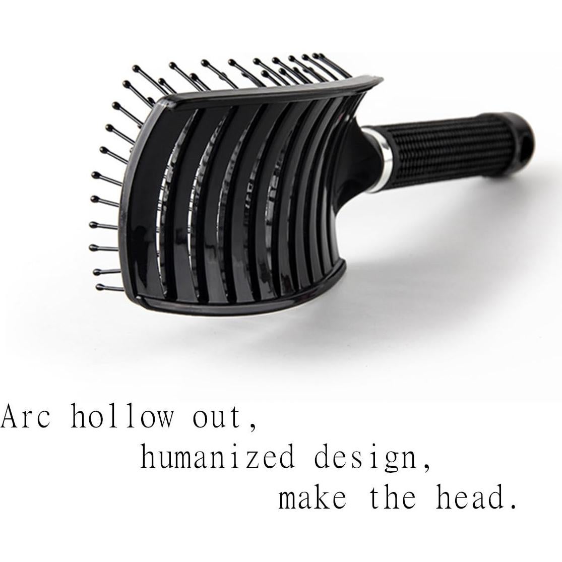 Cepillo de Pelo Curvado AISIBO 26cm 2PCS Anti Frizz Negro/Blanco