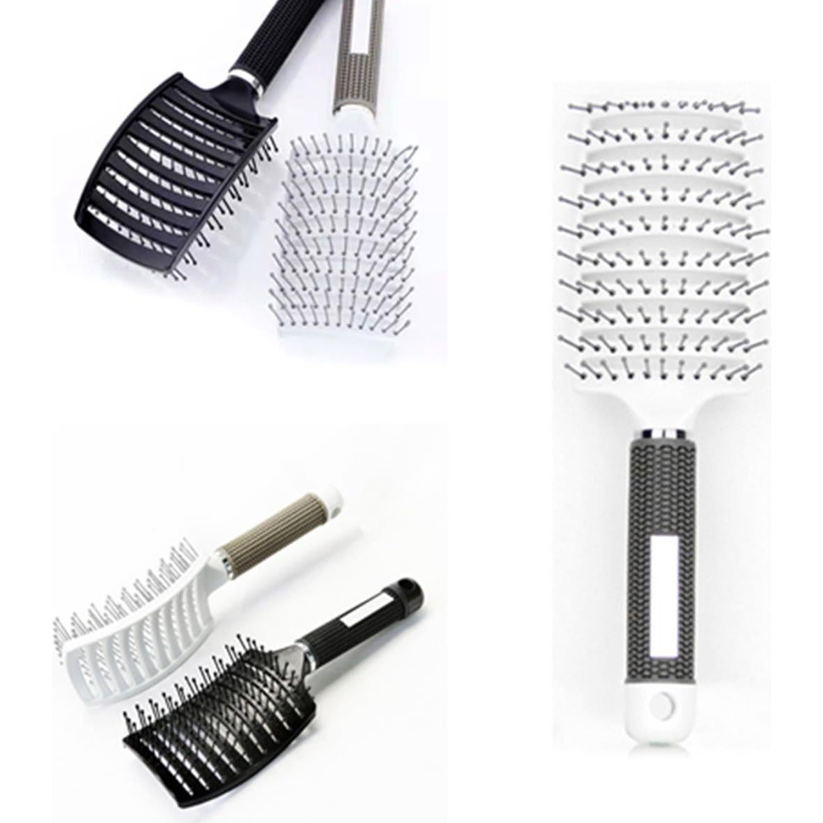 Cepillo de Pelo Curvado AISIBO 26cm 2PCS Anti Frizz Negro/Blanco