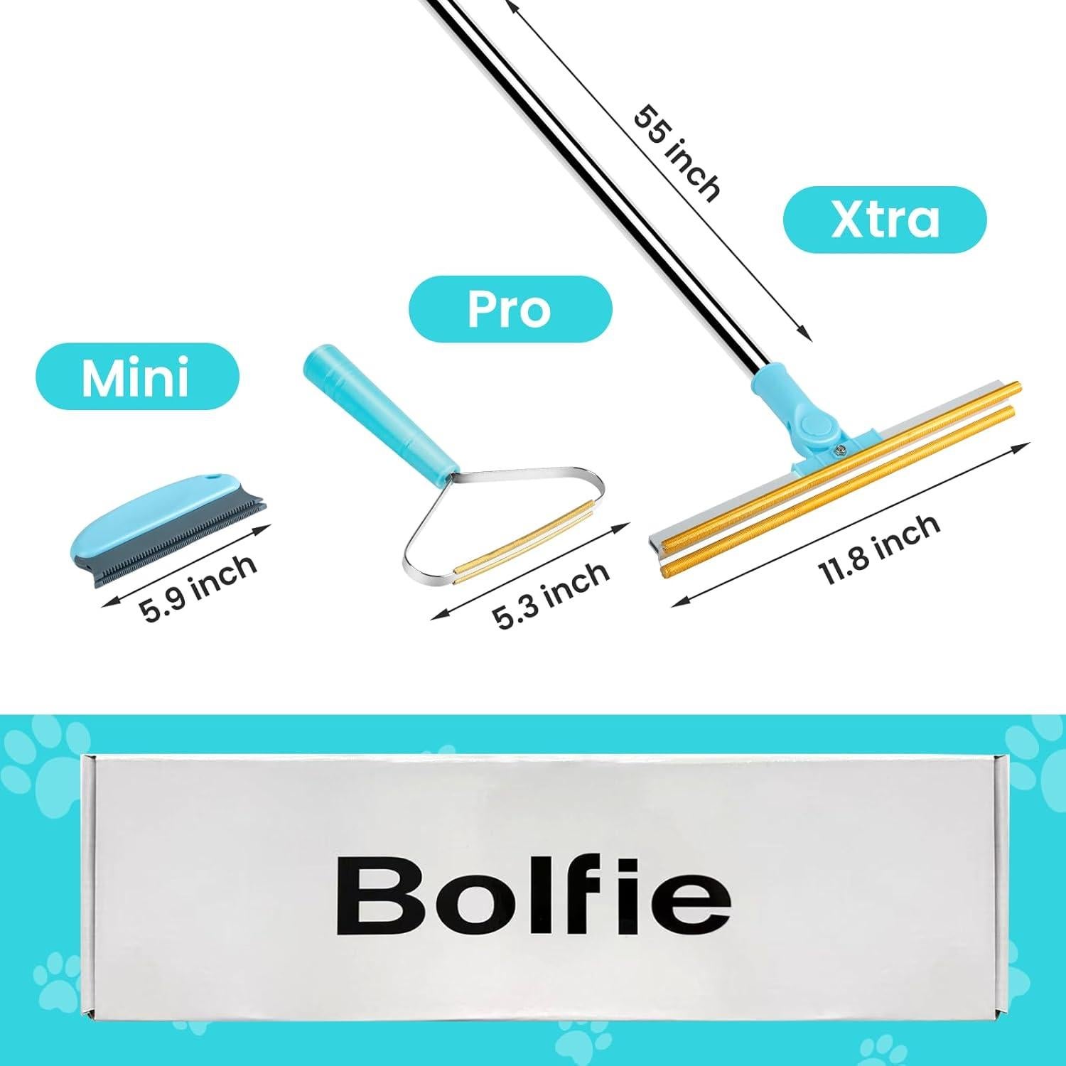 Rastrillo de Alfombra Bolfie 3 en 1 para Pelo de Mascotas 142 cm