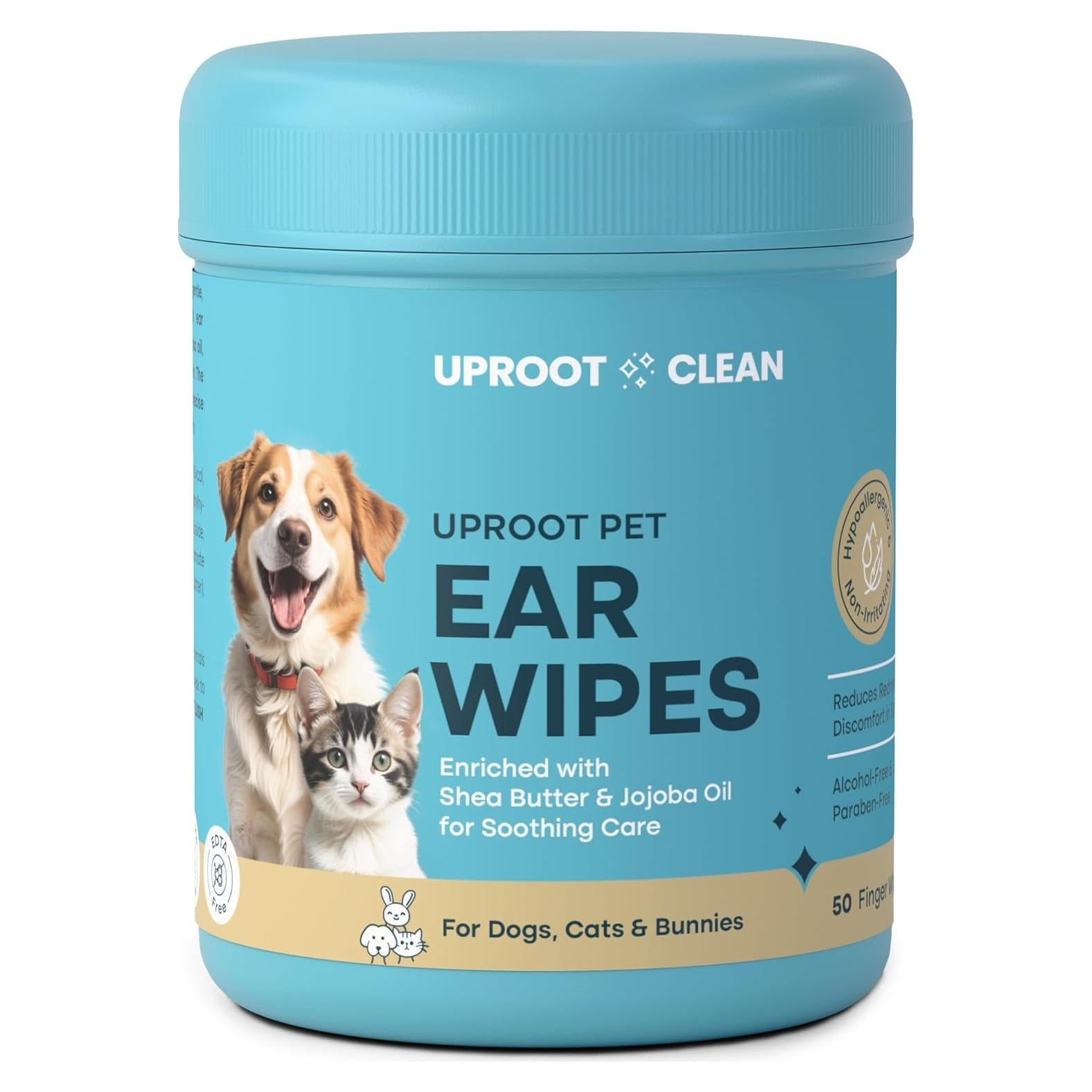 Toallitas Limpiadoras de Oídos Uproot Clean para Mascotas 50ct