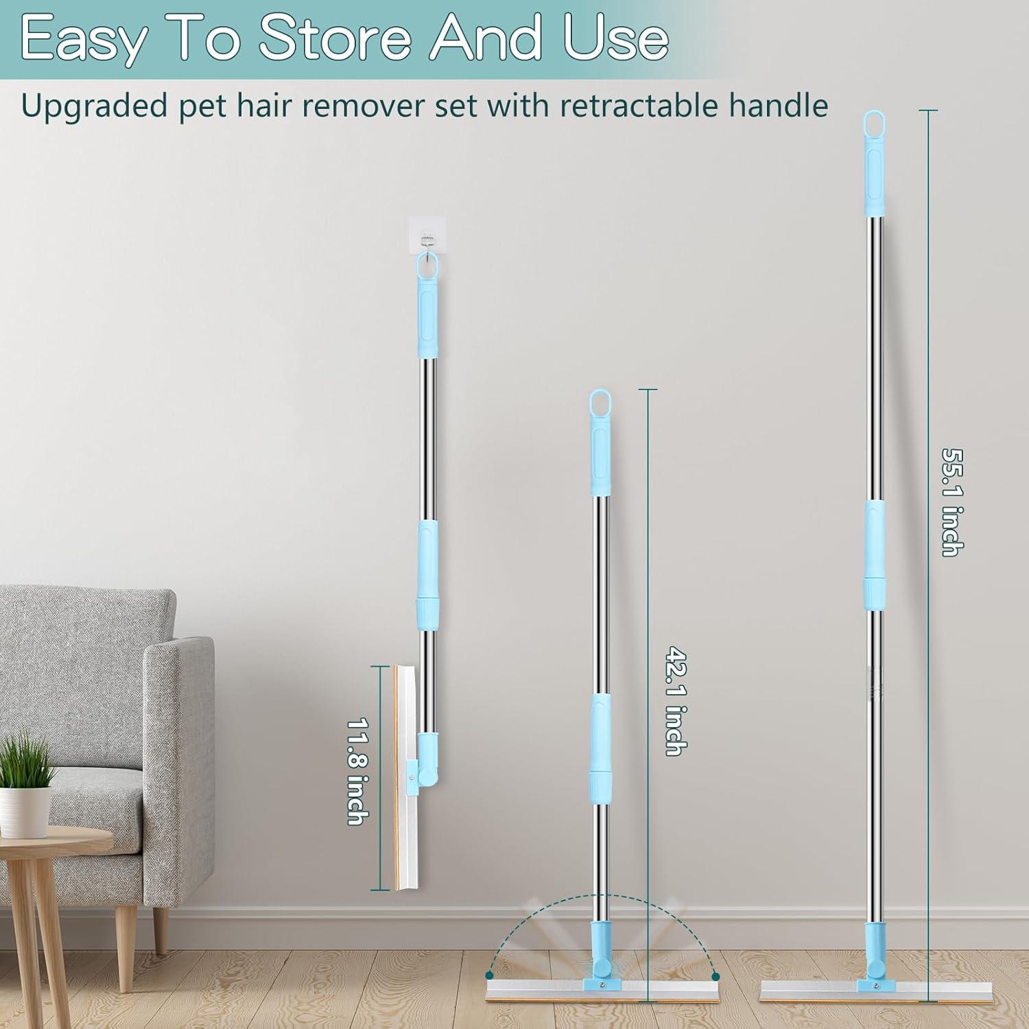 Juego de Quitapelos para Mascotas Baspee - 4 Paquetes, Azul