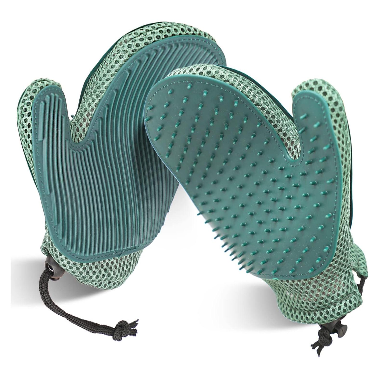 Guante de Aseo para Mascotas Mollypaws 2 en 1 Azul