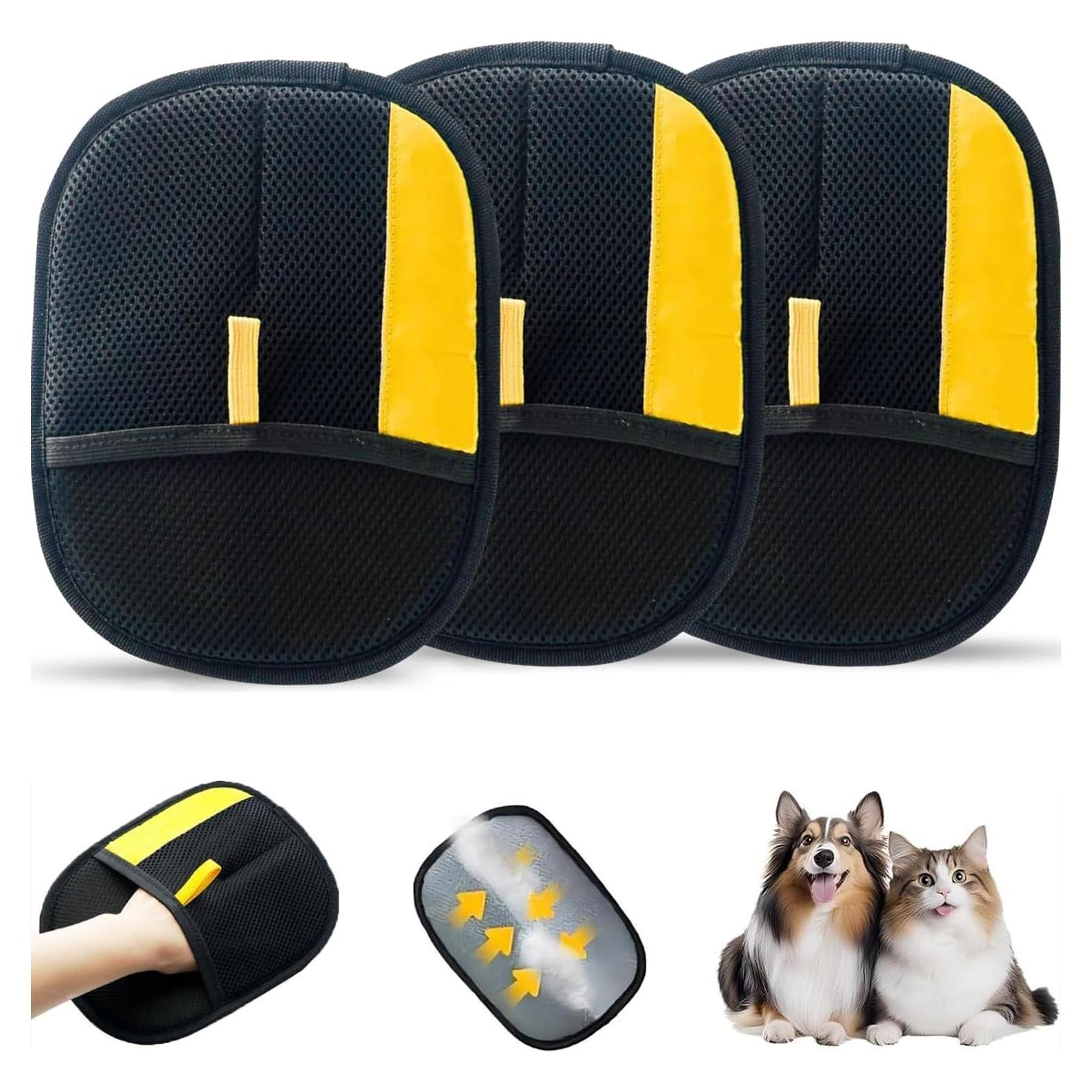 Guante Removedor de Pelo de Mascotas Comasua 3 Piezas 23x17cm