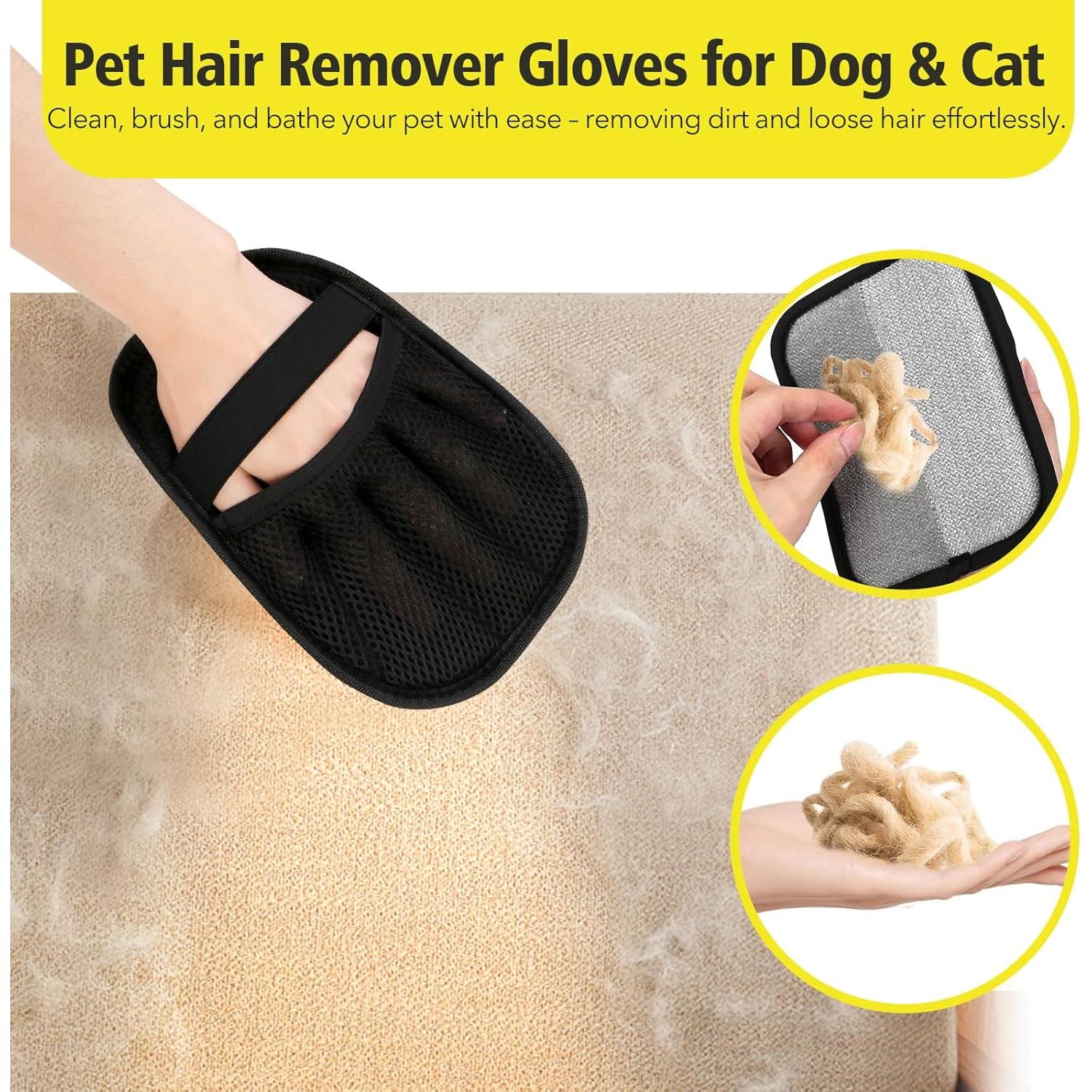 Guantes de Aseo para Mascotas Yummy Sam 2 Pcs Doble Cara