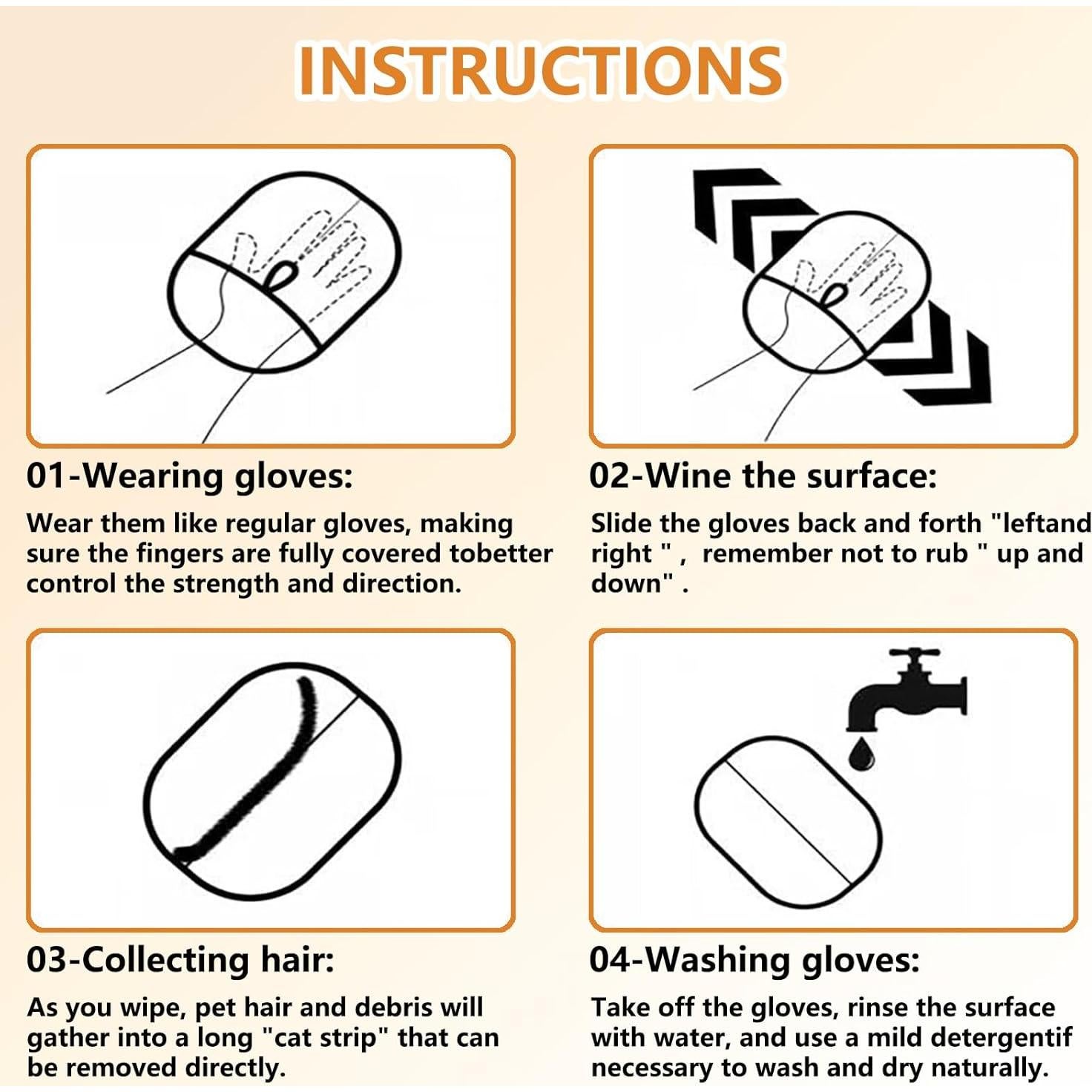 Guantes de Aseo Electroestáticos Wtruoy para Mascotas Pequeños