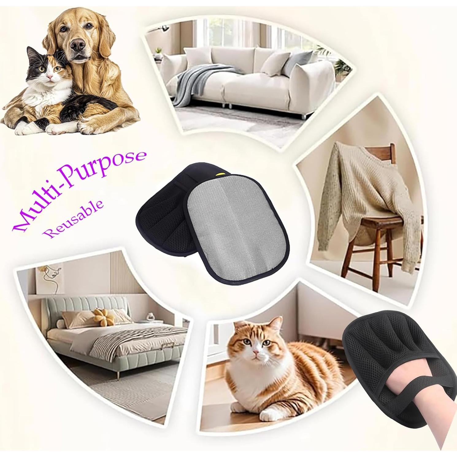 Guantes Quitapelos Electroestáticos BHXGLWK 2 Piezas Mascotas