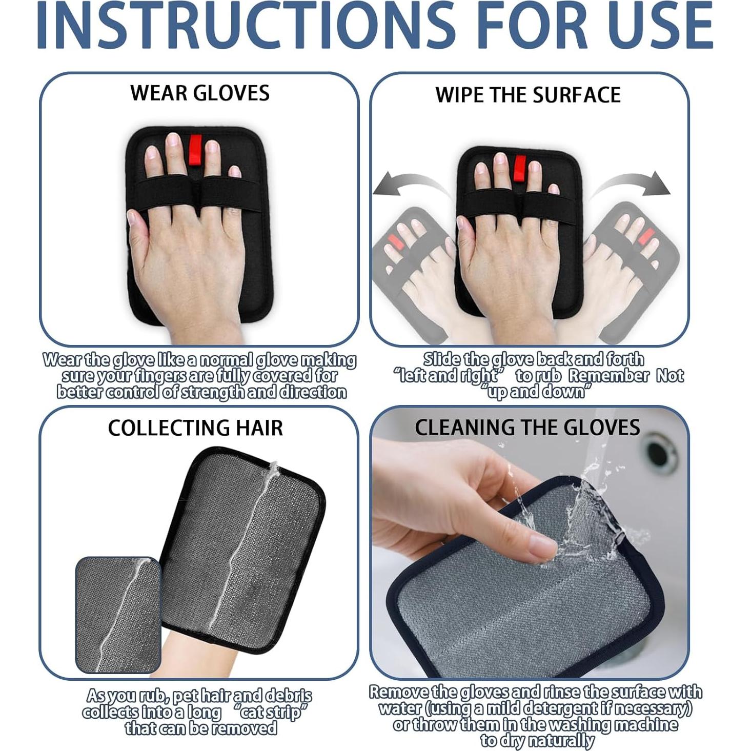 Guante Removedor de Pelo de Mascota BADAO - Ecológico y Reutilizable