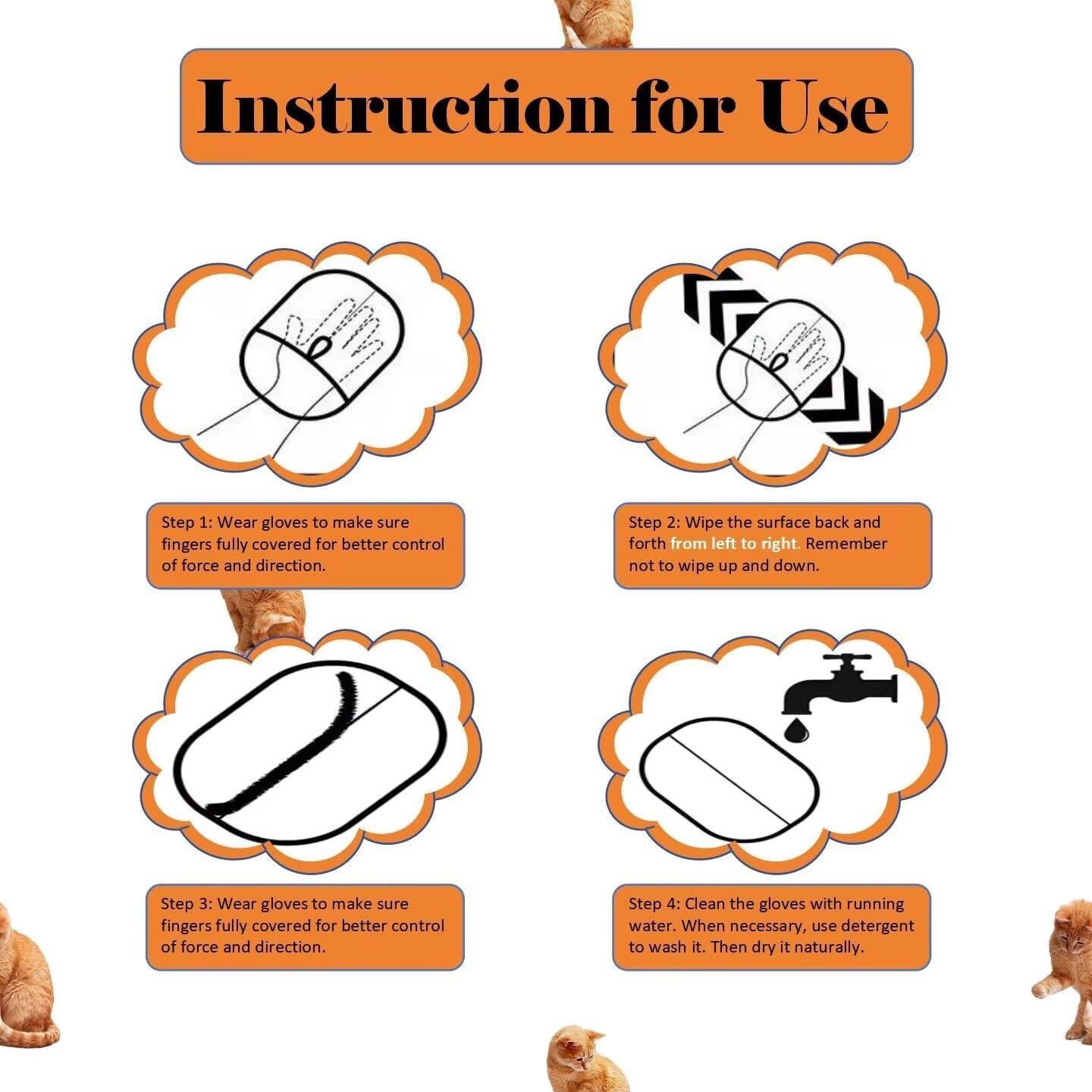 Guante de Aseo para Mascotas Clecocencir 1 PCS - Removedor de Pelo