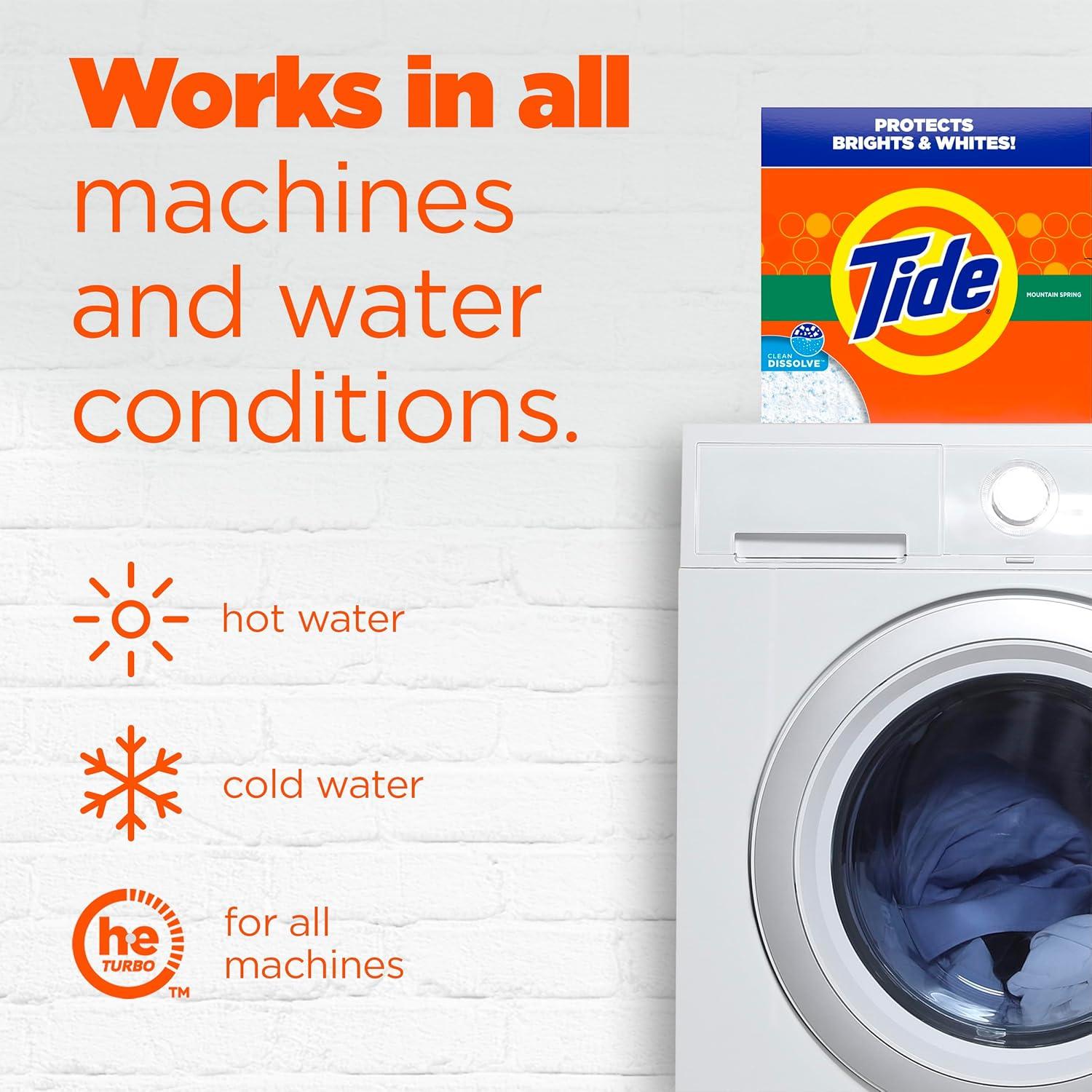 Detergente en polvo Tide 4.03 kg primavera de montaña HE Turbo