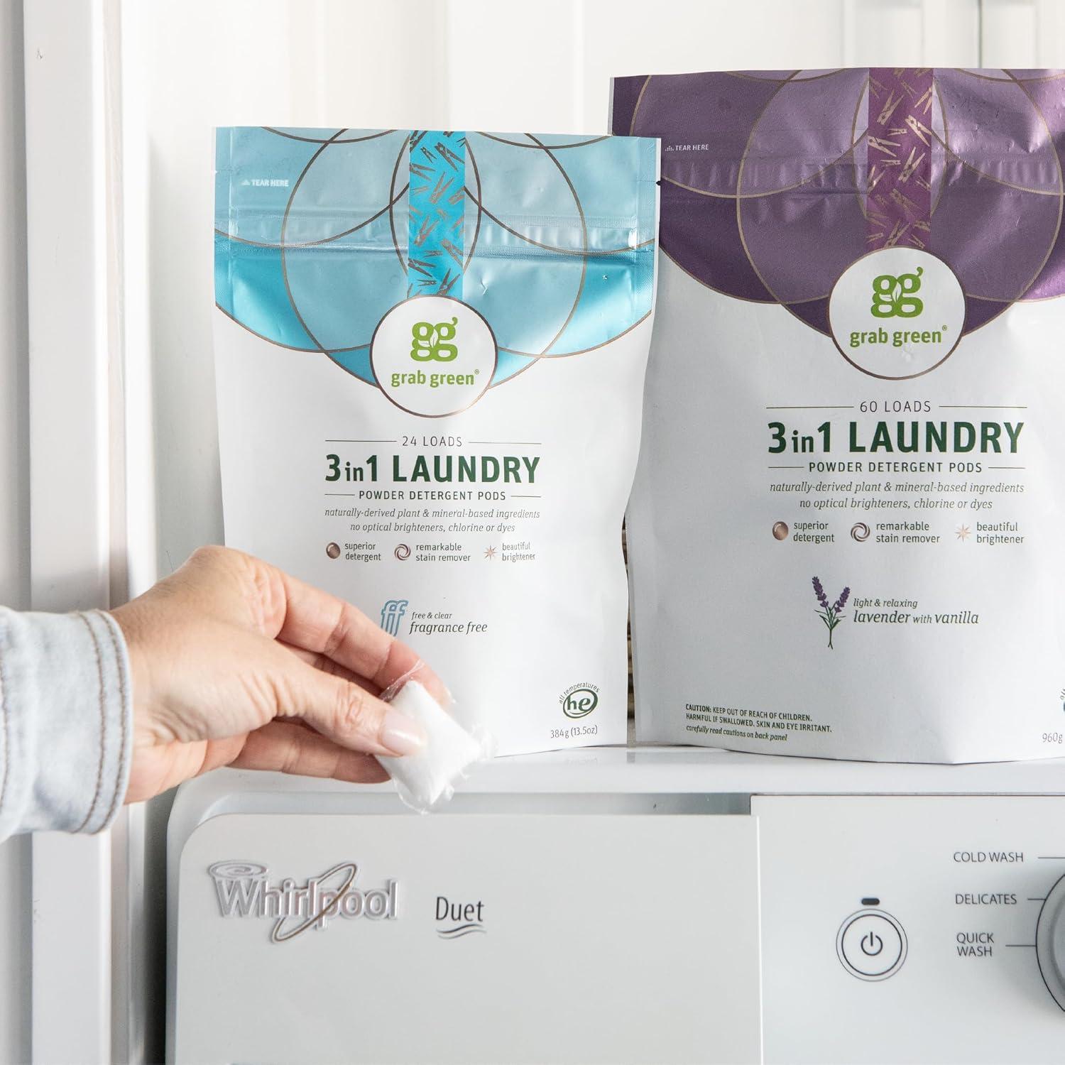 Cápsulas de Detergente para Ropa Grab Green 24 Unidades Lavanda