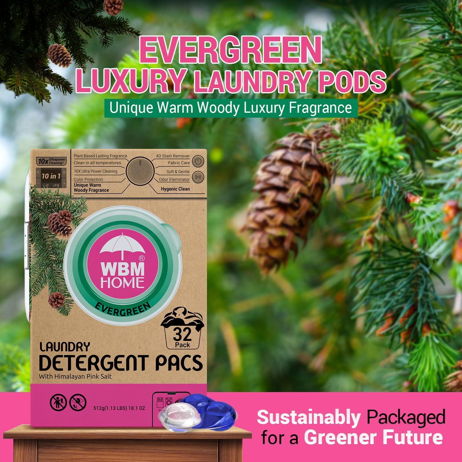 Bolsas de detergente hipoalergénicas WBM 32 unidades aroma a pino