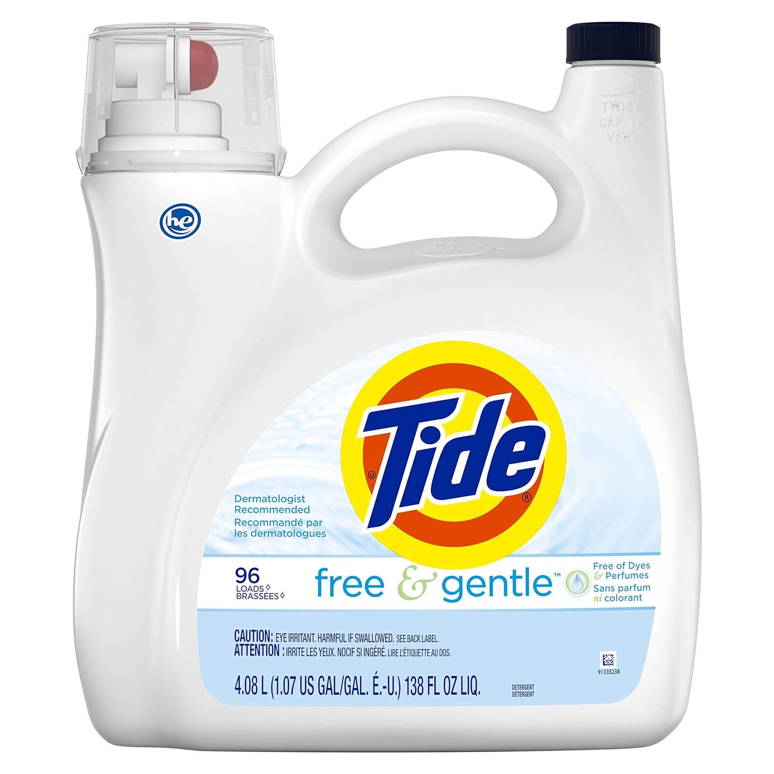 Detergente líquido para ropa Tide Free & Gentle 4.1 L