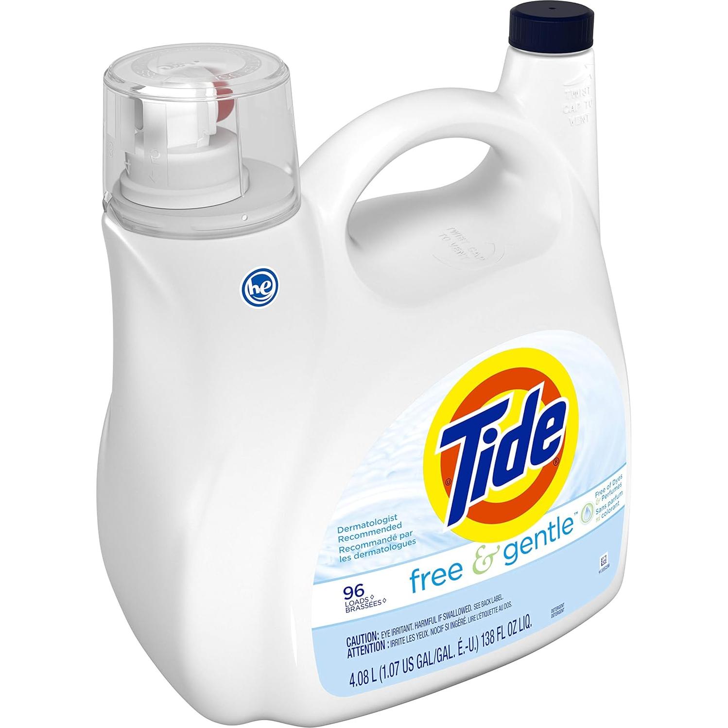 Detergente líquido para ropa Tide Free & Gentle 4.1 L