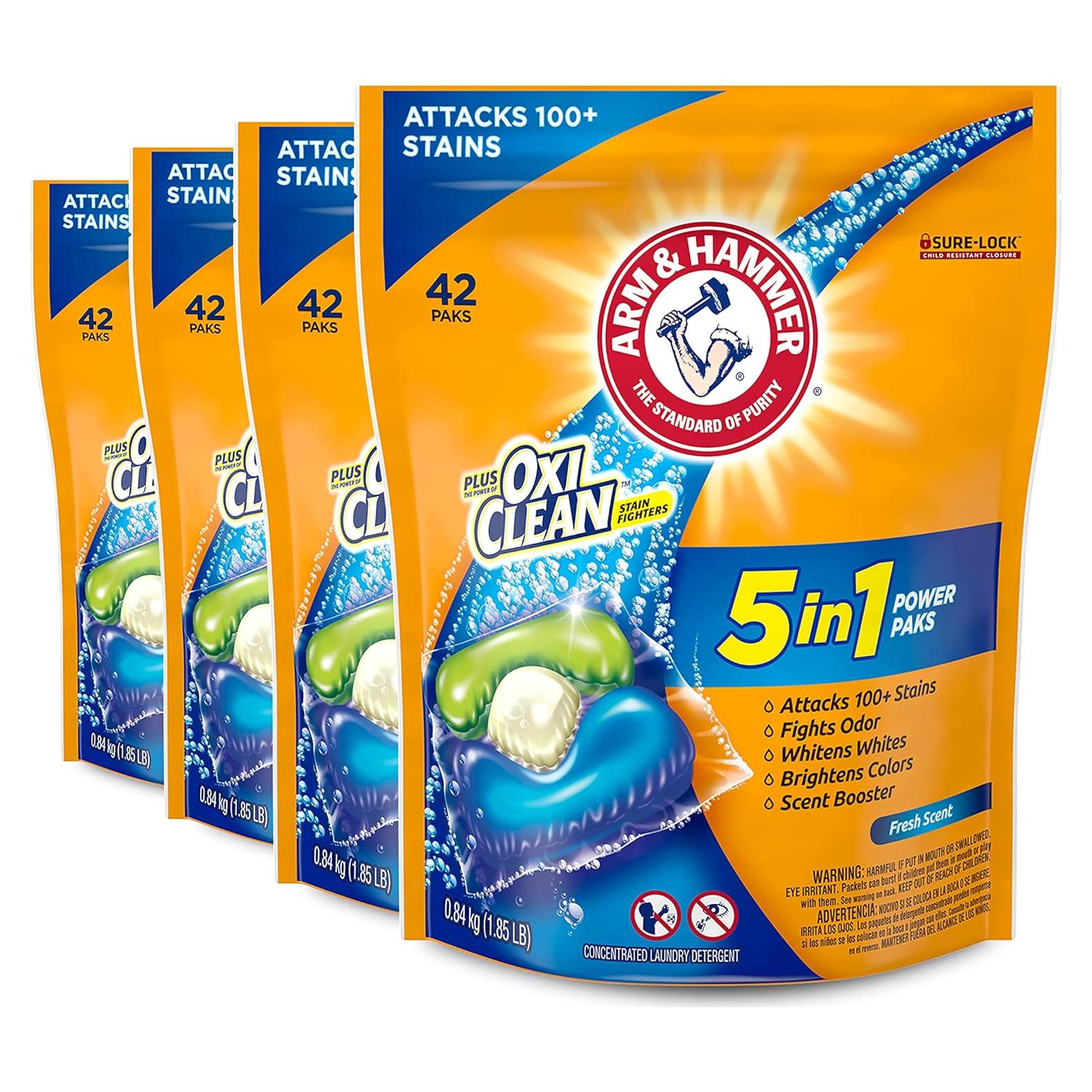 Detergente Líquido Arm & Hammer Plus OxiClean 5-en-1 4 Paquetes
