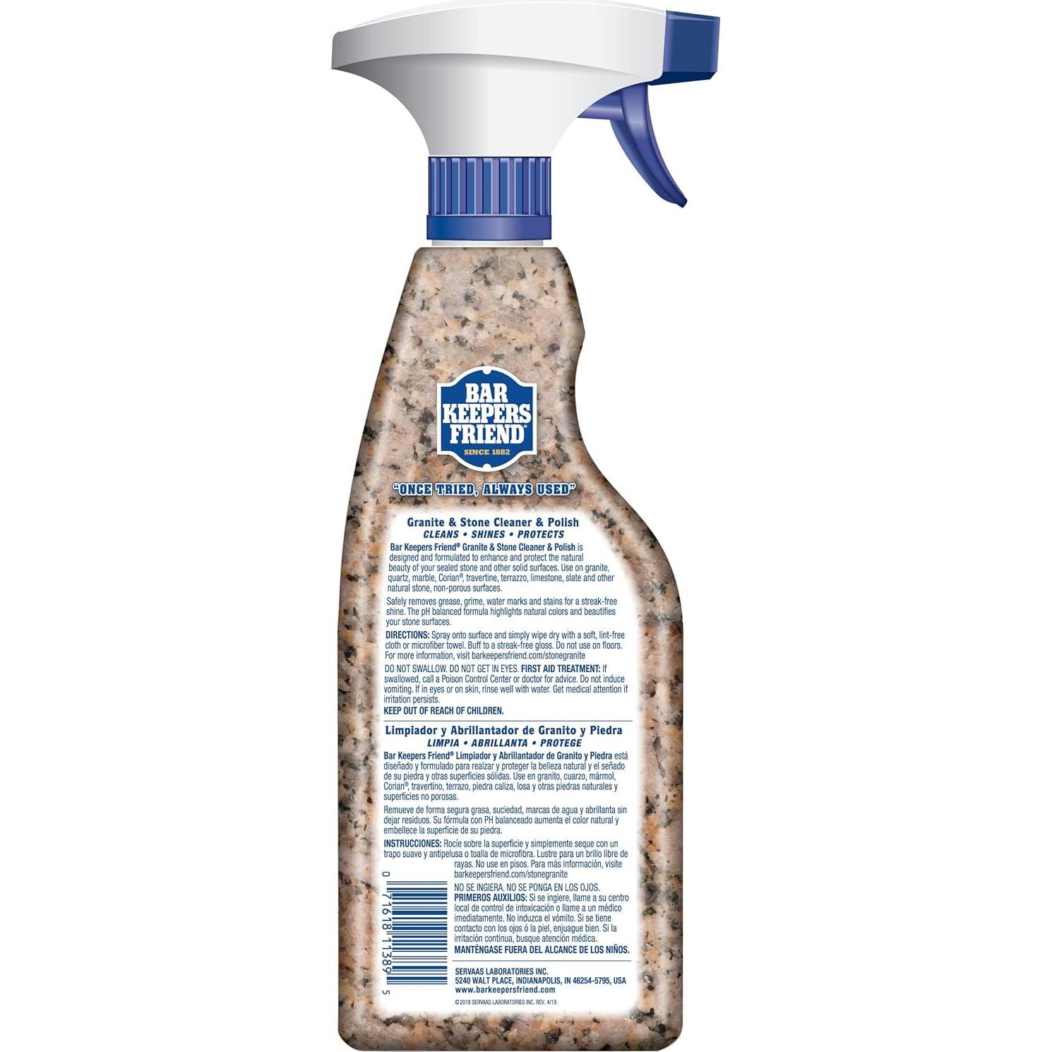 Limpiador y Pulidor de Granito Bar Keepers Friend 750 ml + Paño Microfibra