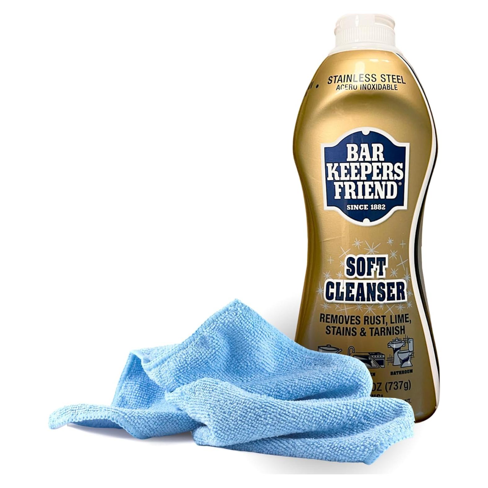 Limpiador Suave Bar Keeper's Friend 769 ml + Paño Microfibra 38x38 cm