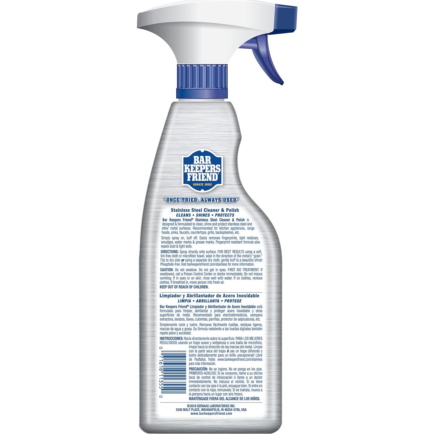 Limpiador y Pulidor de Acero Inoxidable Bar Keepers Friend 2L
