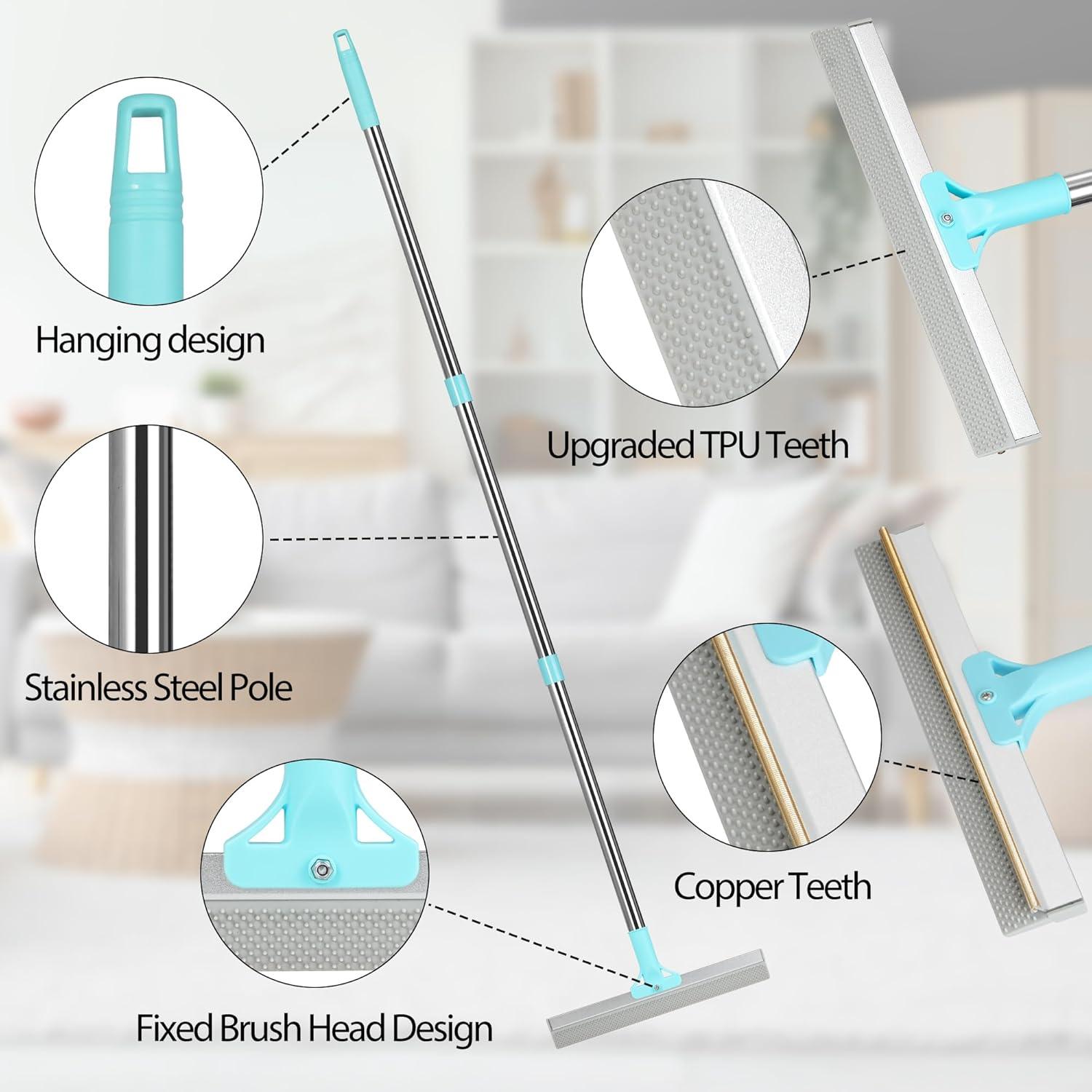 Rastrillo de Alfombra Thalomely 2 en 1 para Pelo de Mascotas