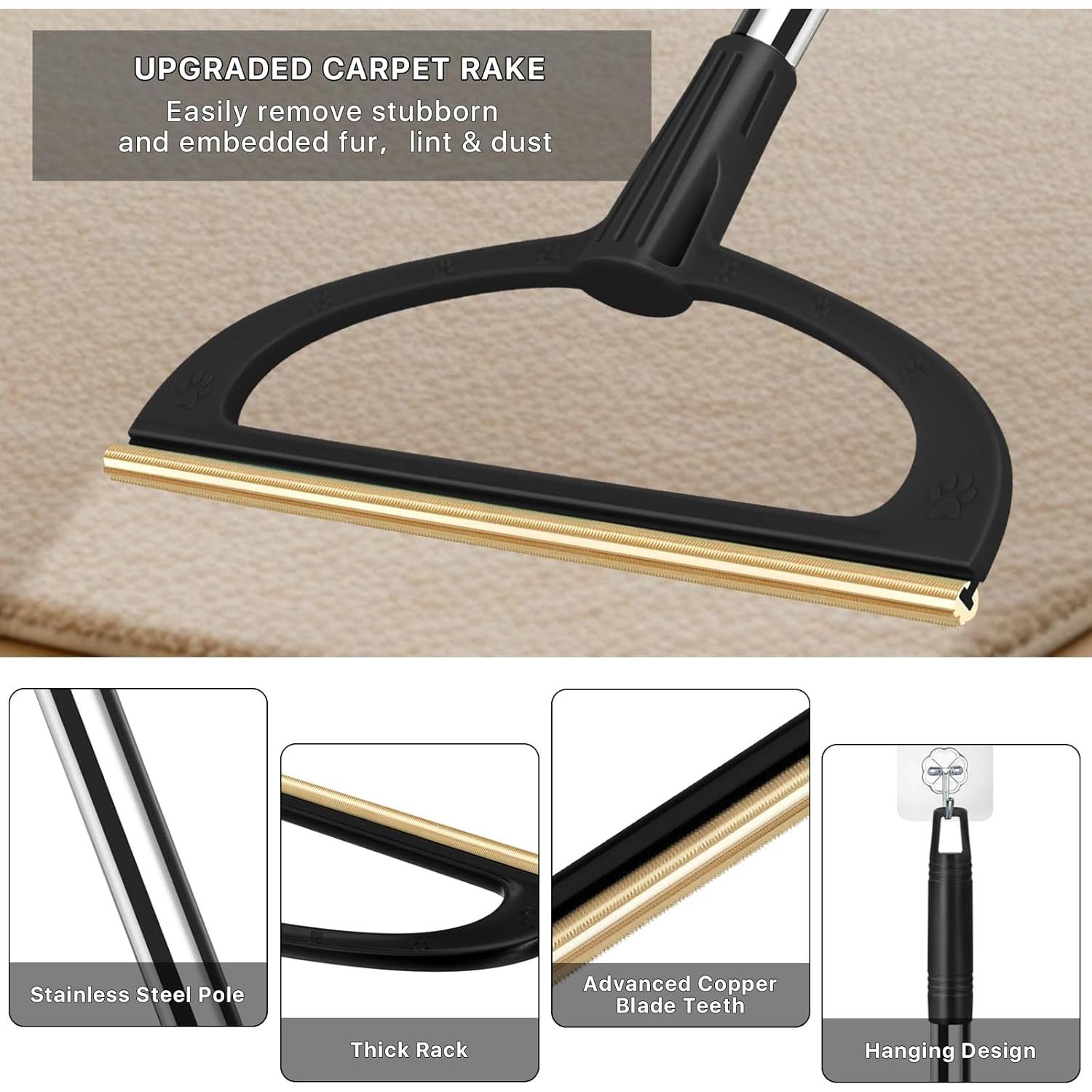 Rastrillo de Alfombra TOSMAL 2 en 1 para Pelo de Mascotas