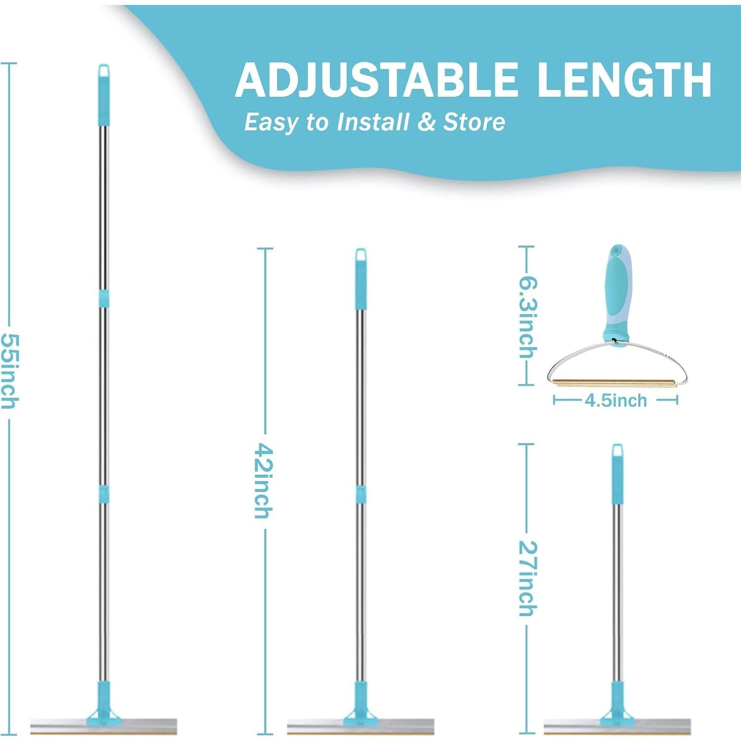 Rastrillo para Pelo de Mascotas LQCOZYM 2 en 1 Ajustable