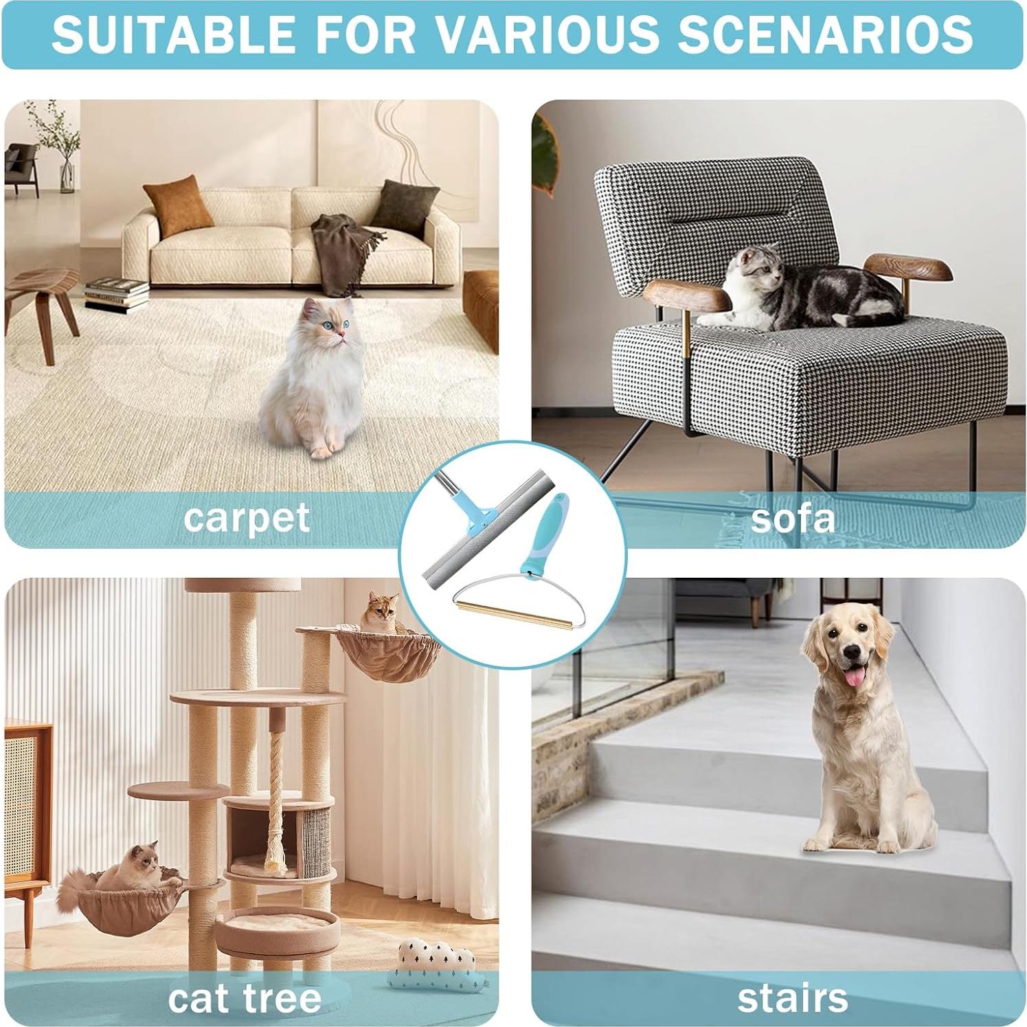 Rastrillo para Pelo de Mascotas LQCOZYM 2 en 1 Ajustable