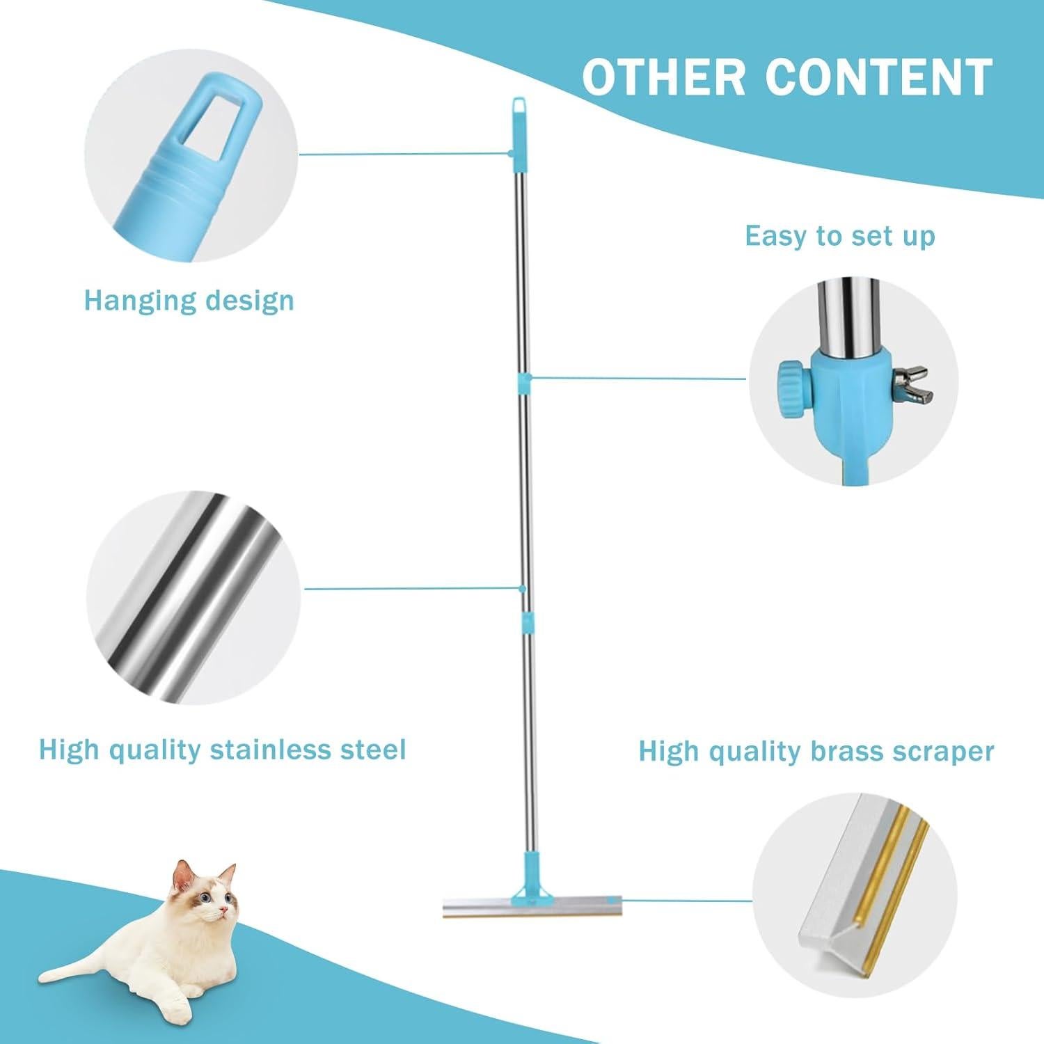 Rastrillo para Pelo de Mascotas LQCOZYM 2 en 1 Ajustable