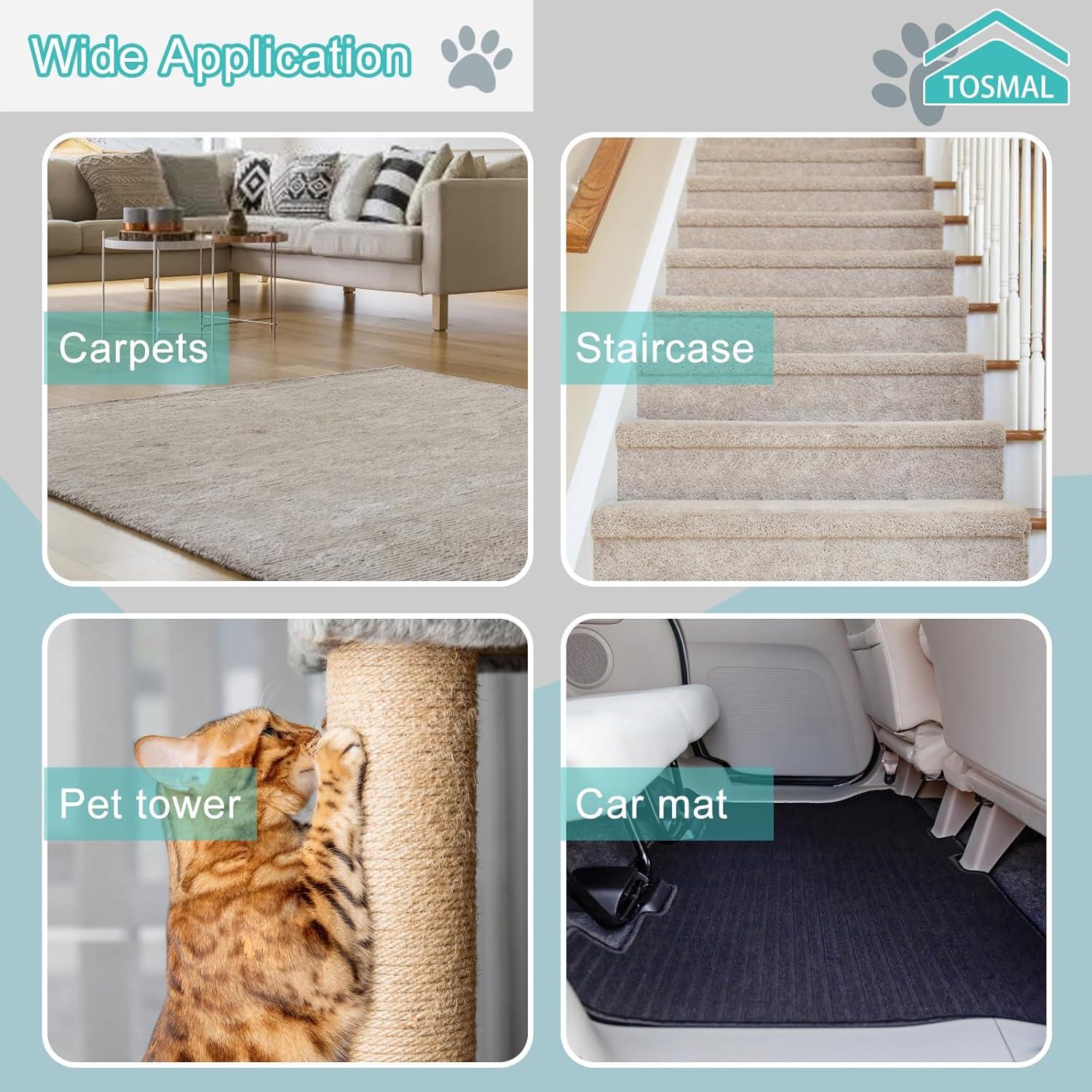 Rastrillo para Alfombra TOSMAL Ajustable 63.5-142 cm Pelo Mascotas