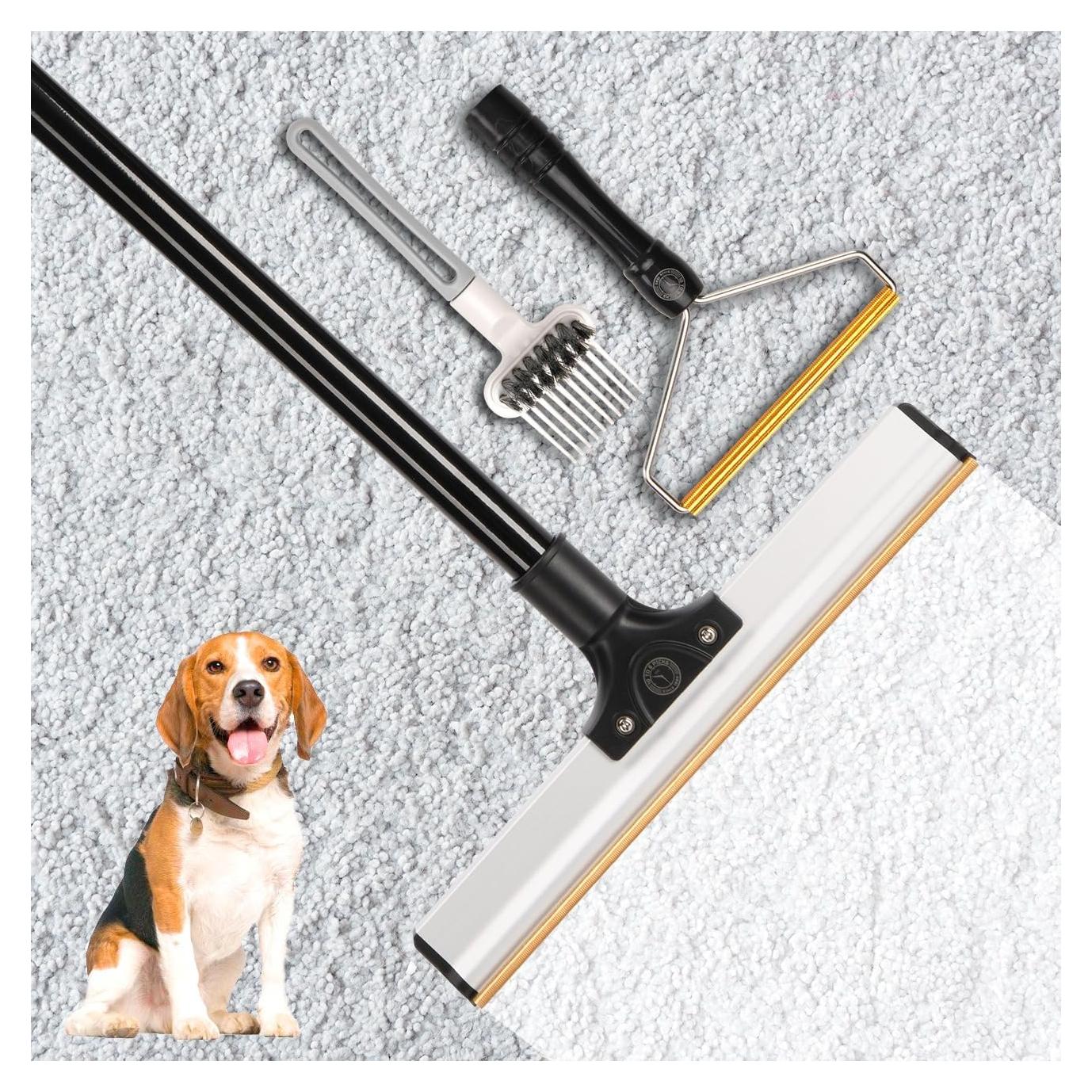 Rastrillo de Alfombra 158 cm 2 en 1 10 A 6 PICKS para Pelo de Mascotas