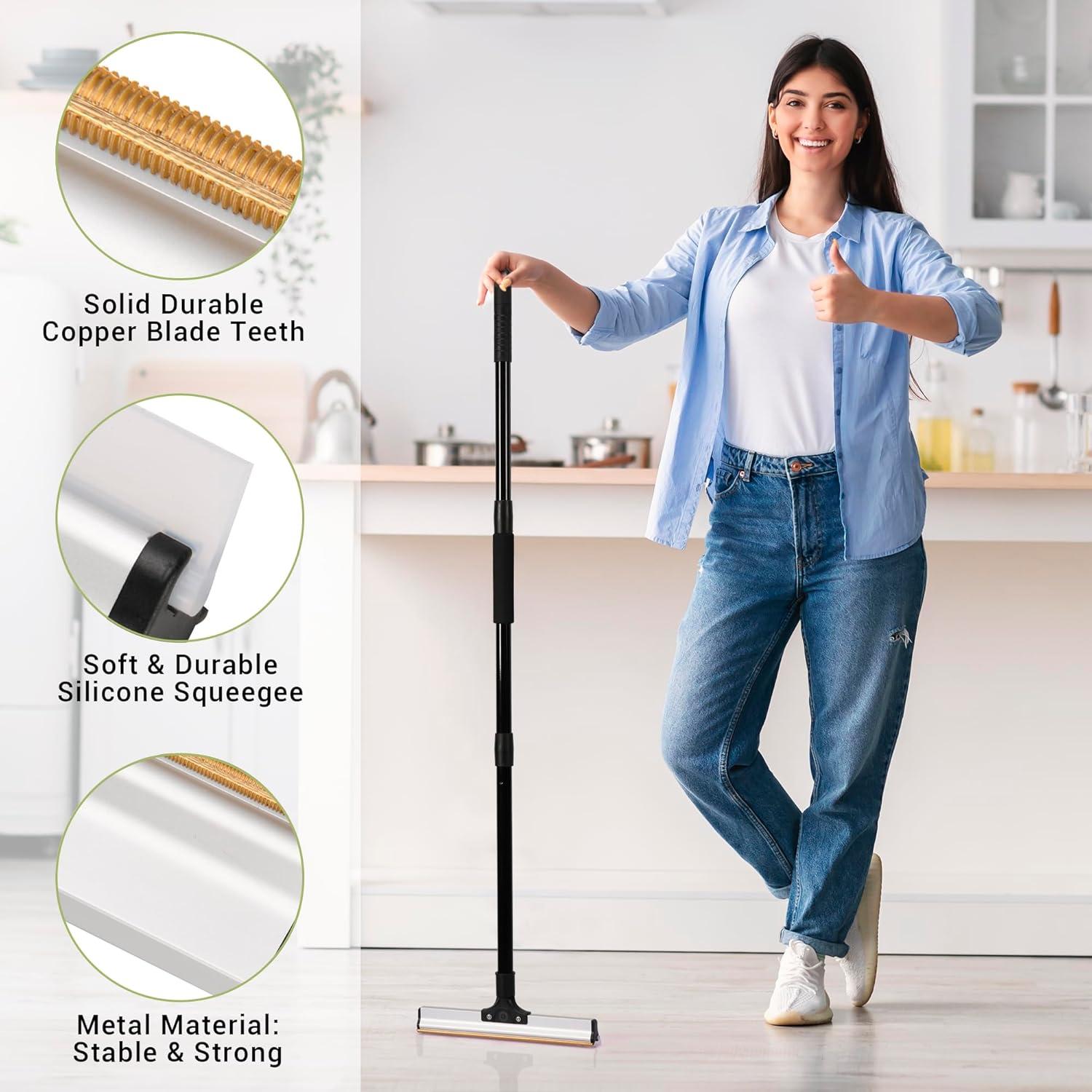 Rastrillo de Alfombra 158 cm 2 en 1 10 A 6 PICKS para Pelo de Mascotas