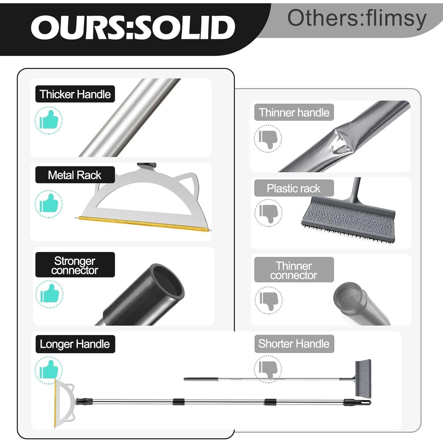 Rastrillo para Alfombras Sklonekun 124 cm Ajustable Pelo Mascotas