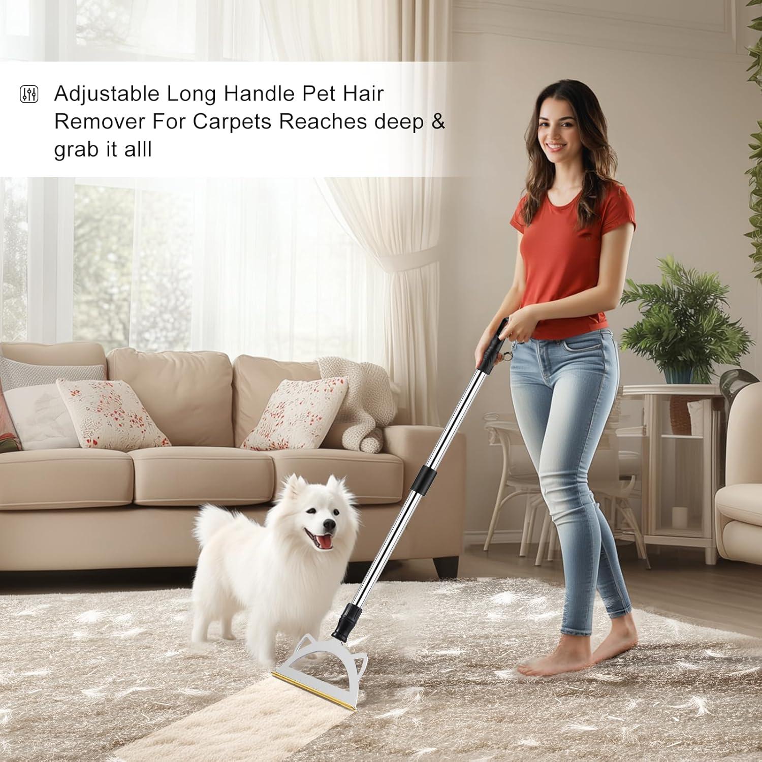 Rastrillo para Alfombras Sklonekun 124 cm Ajustable Pelo Mascotas