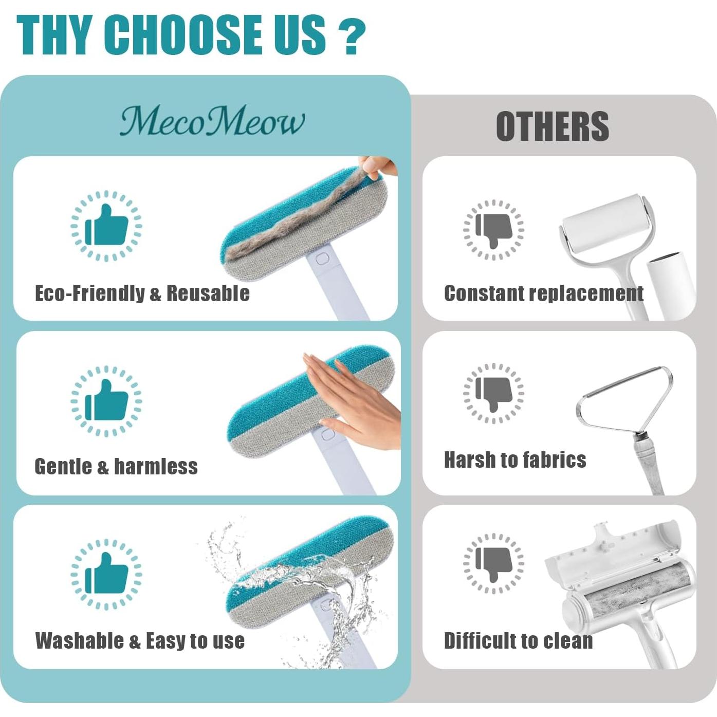 Cepillo Limpiador de Pelo de Mascotas MecoMeow CHR41 - Ecológico