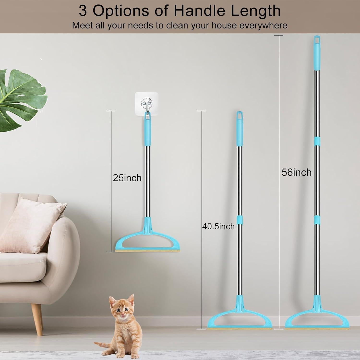 Rastrillo para Alfombra AIZAL 142 cm Eliminador Pelo Mascotas