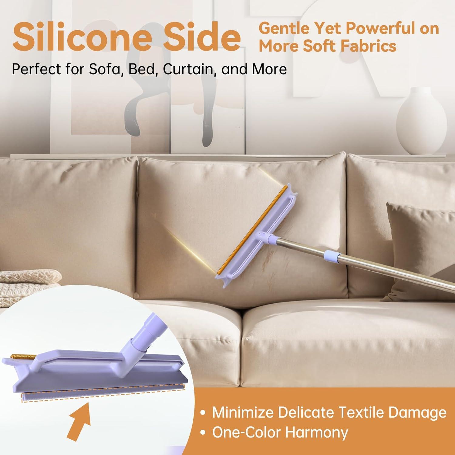 Rastrillo de Alfombra 2 en 1 Pawlico, Mango Ajustable 150 cm