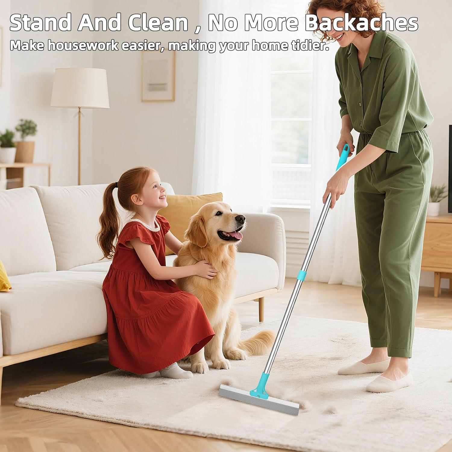 Rastrillo para Alfombras XEENRXU Ajustable 54" para Pelo de Mascotas