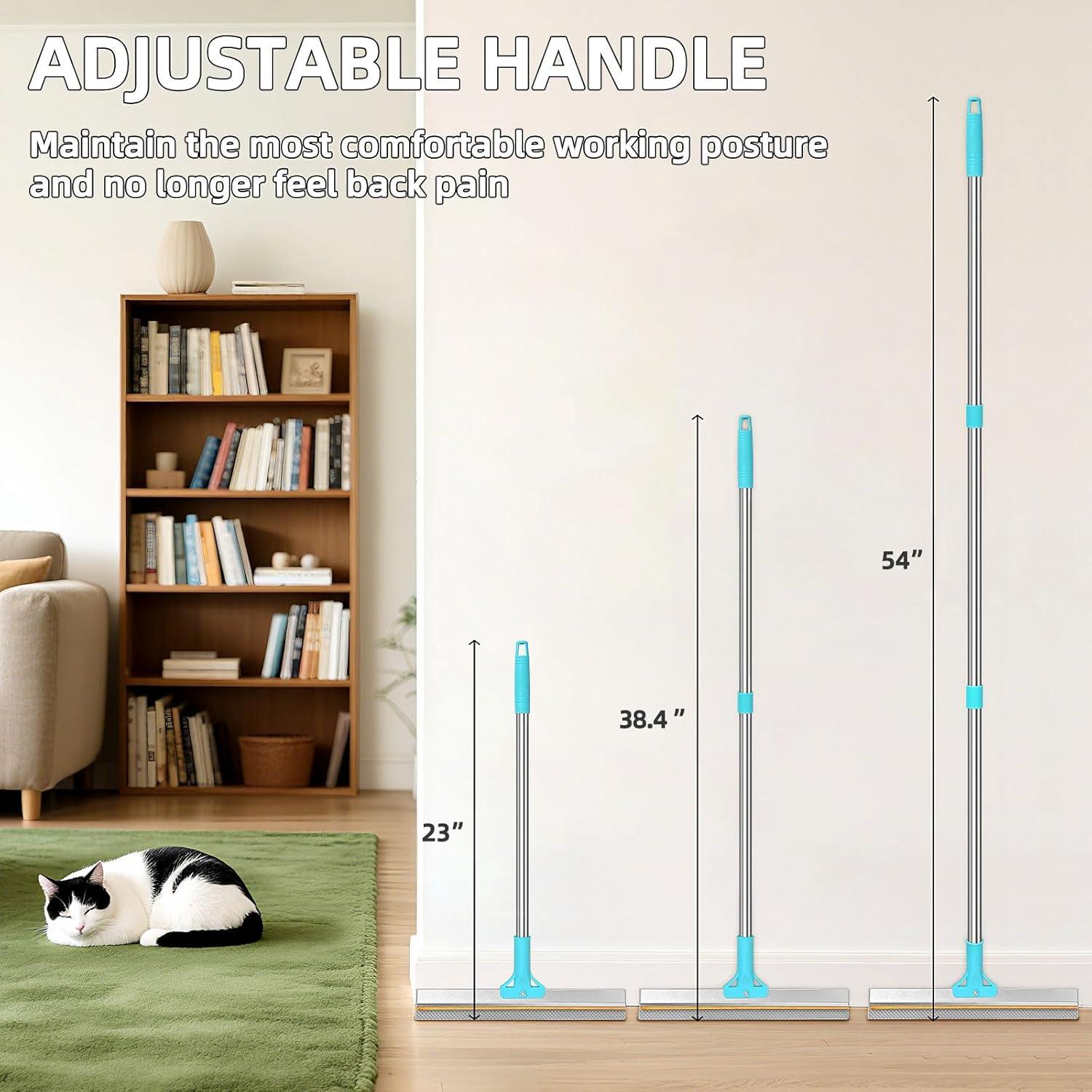 Rastrillo para Alfombras XEENRXU Ajustable 54" para Pelo de Mascotas