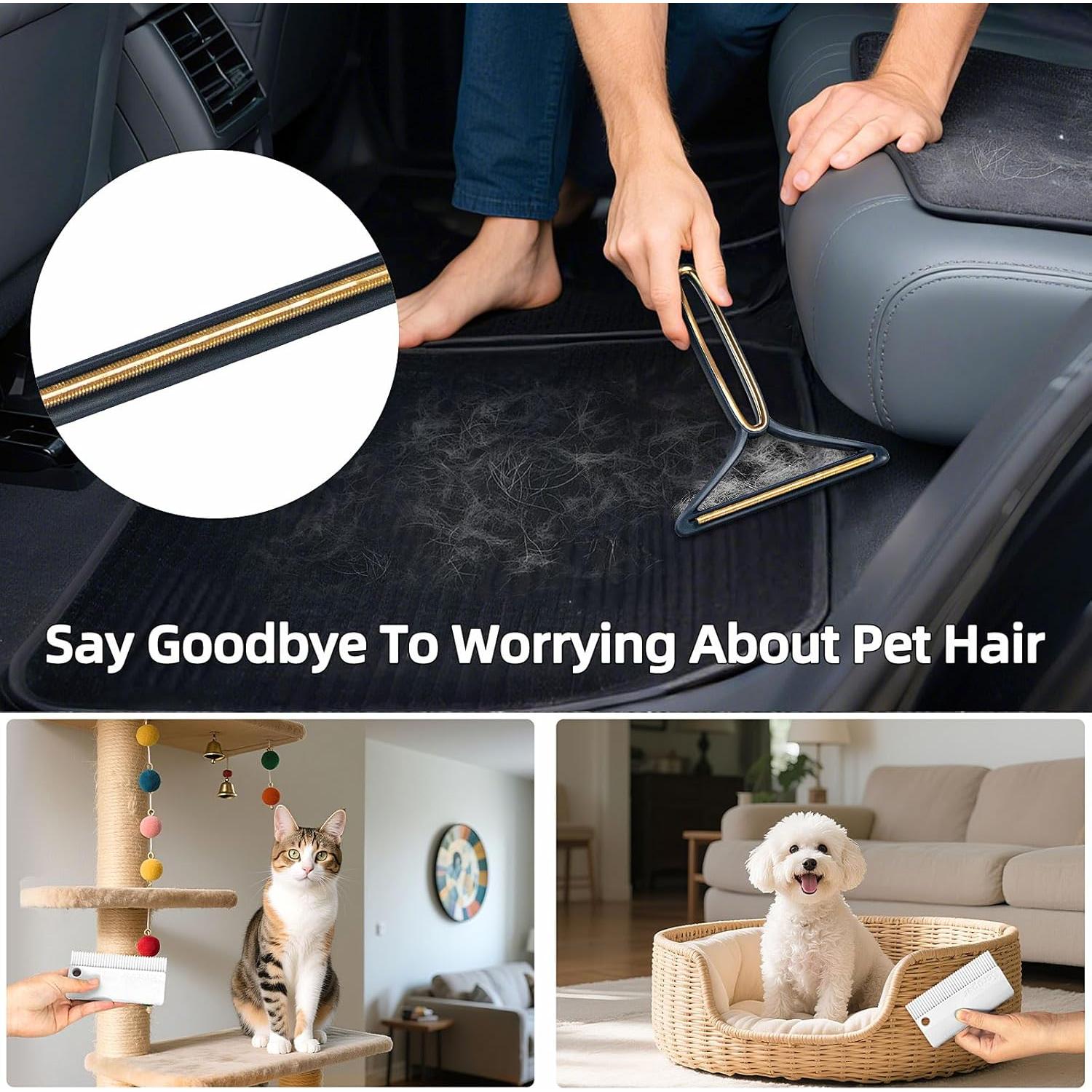 Rastrillo para Alfombras XEENRXU Ajustable 54" para Pelo de Mascotas