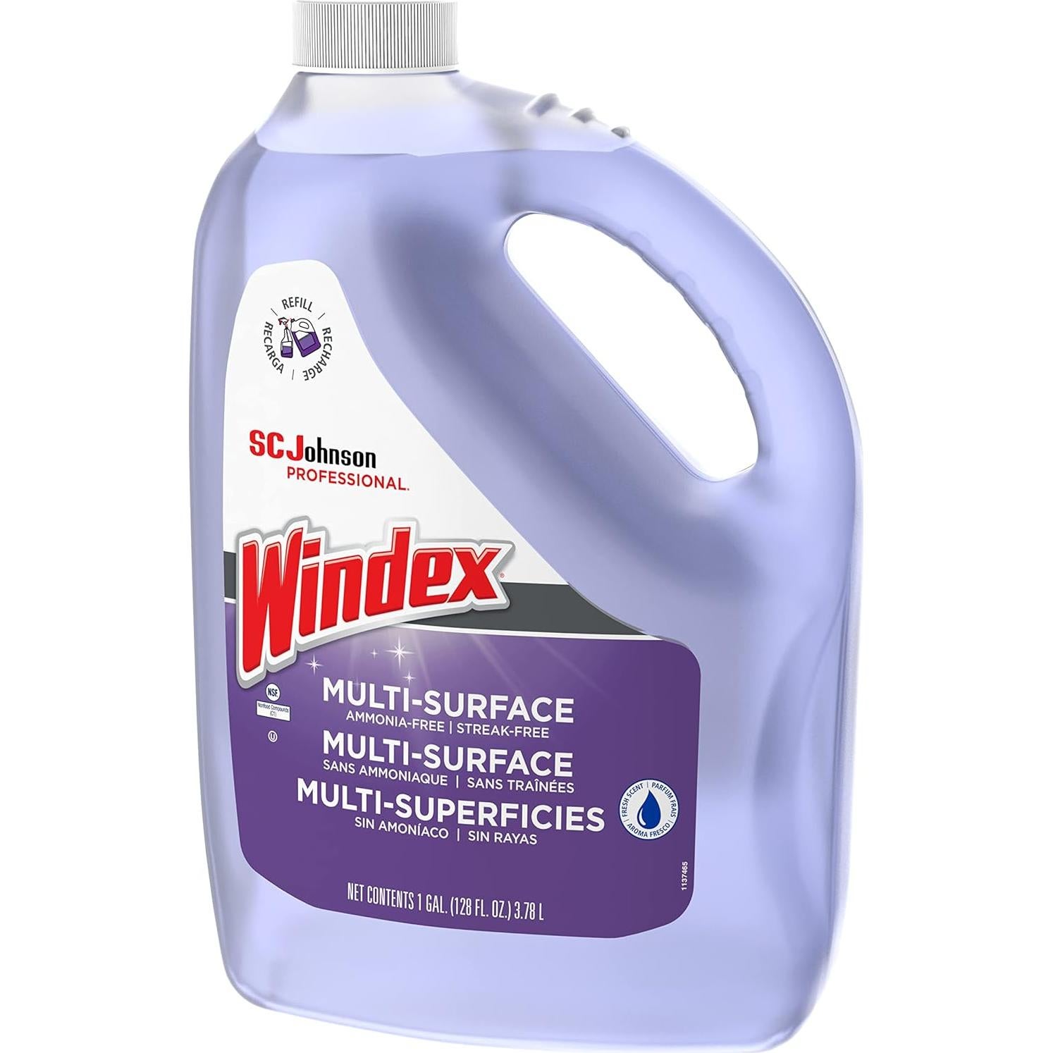 Limpiador de Vidrios Windex SC Johnson 1 Galón Sin Amoníaco