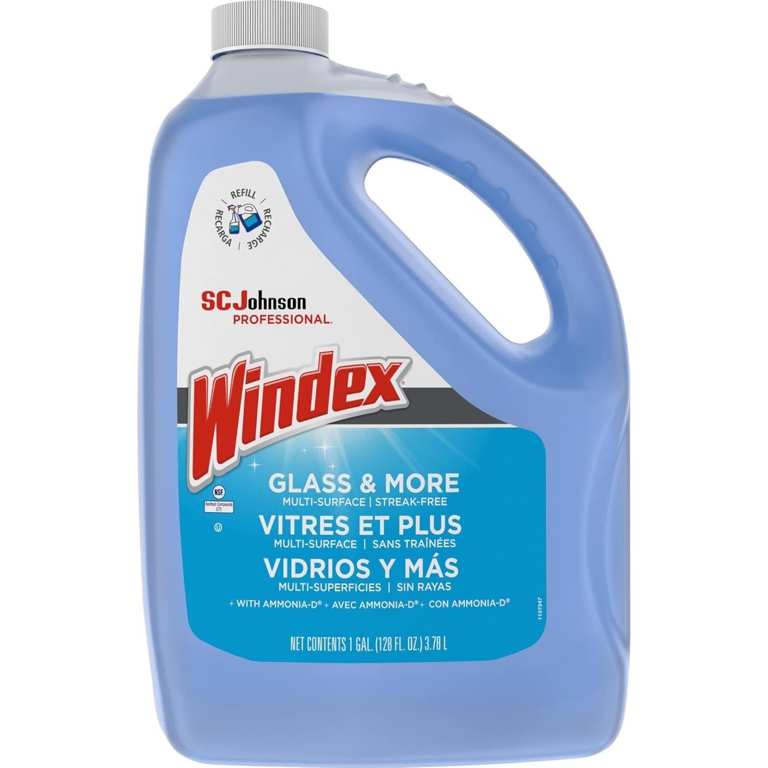 Limpiador de Vidrio Windex 3.78L con Amoníaco - Brillo Sin Rayas