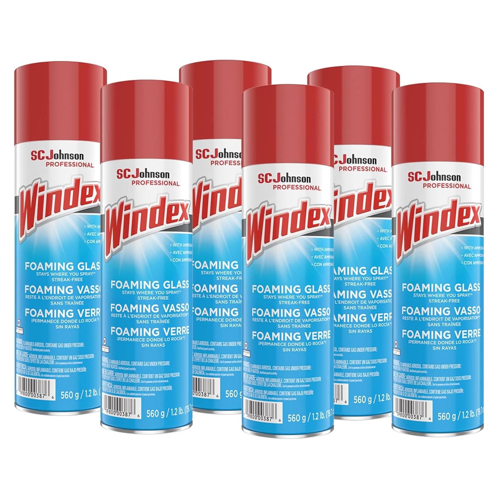 Limpiador de Vidrios Espumoso Windex 20 oz - 6 unidades