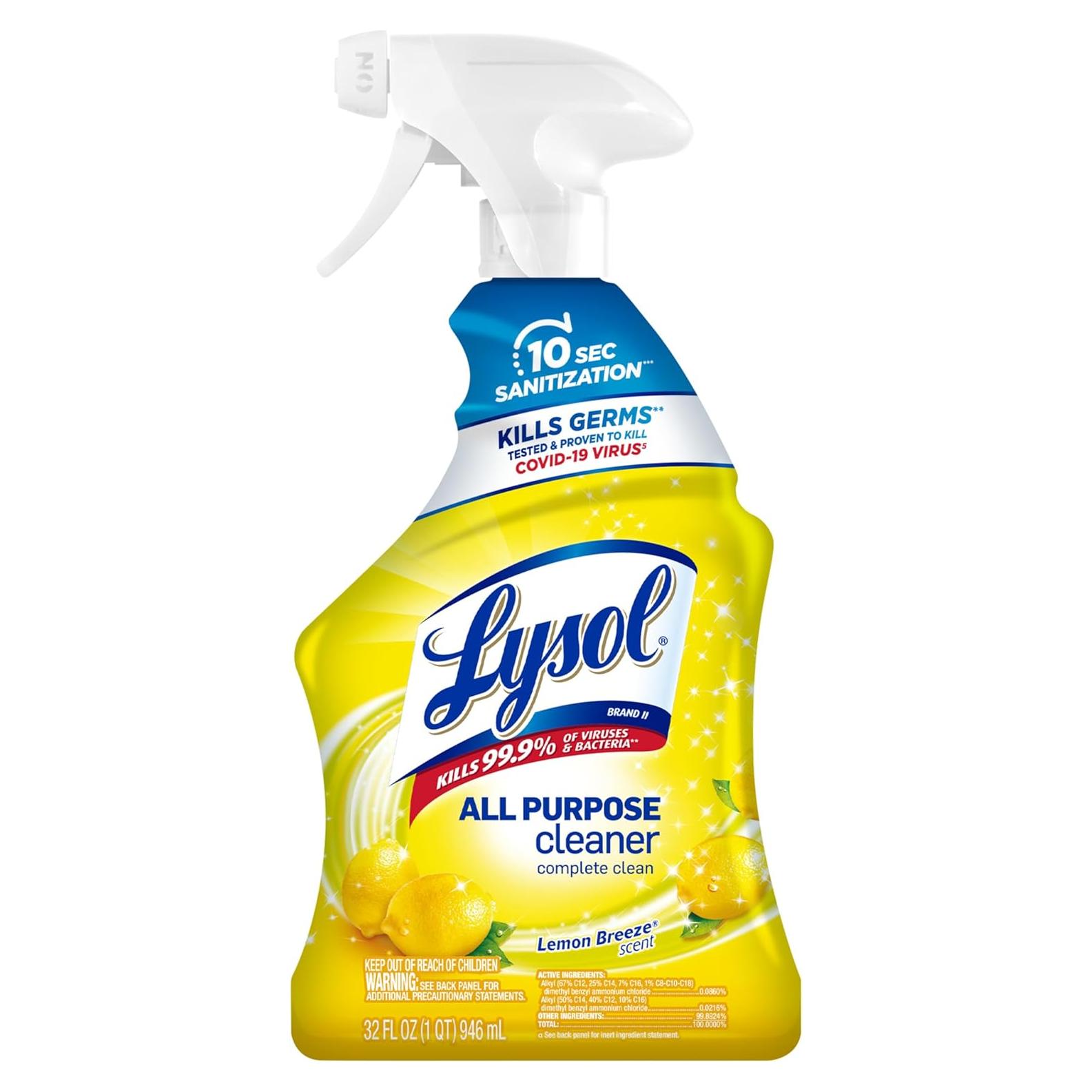 Limpieza Multiusos Lysol Spray 946 ml Aroma Limón Desinfectante